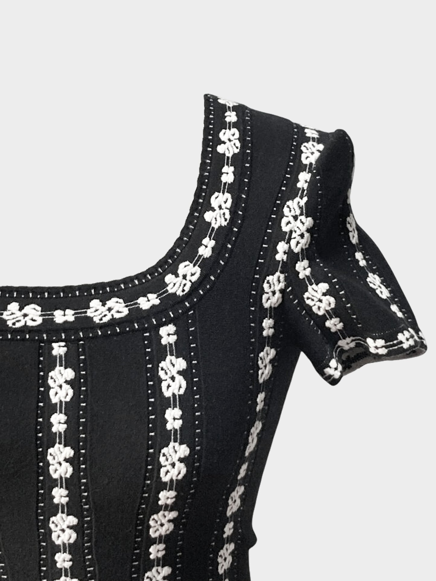Azzedine Alaïa 2010s Black and White Knit Maxi Dress