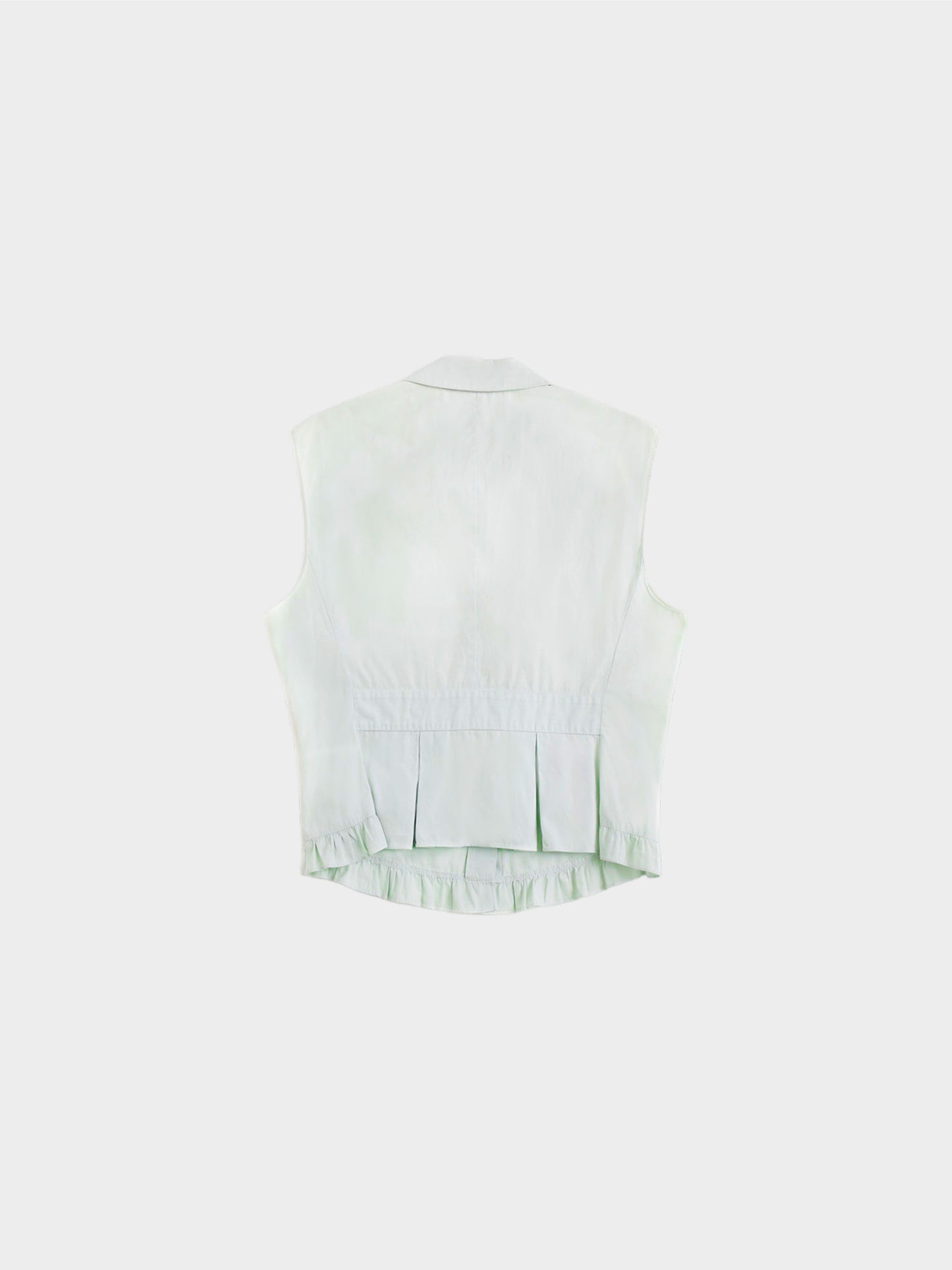 Miu Miu SS 1999 Light Green Ruffle Sleeveless Top