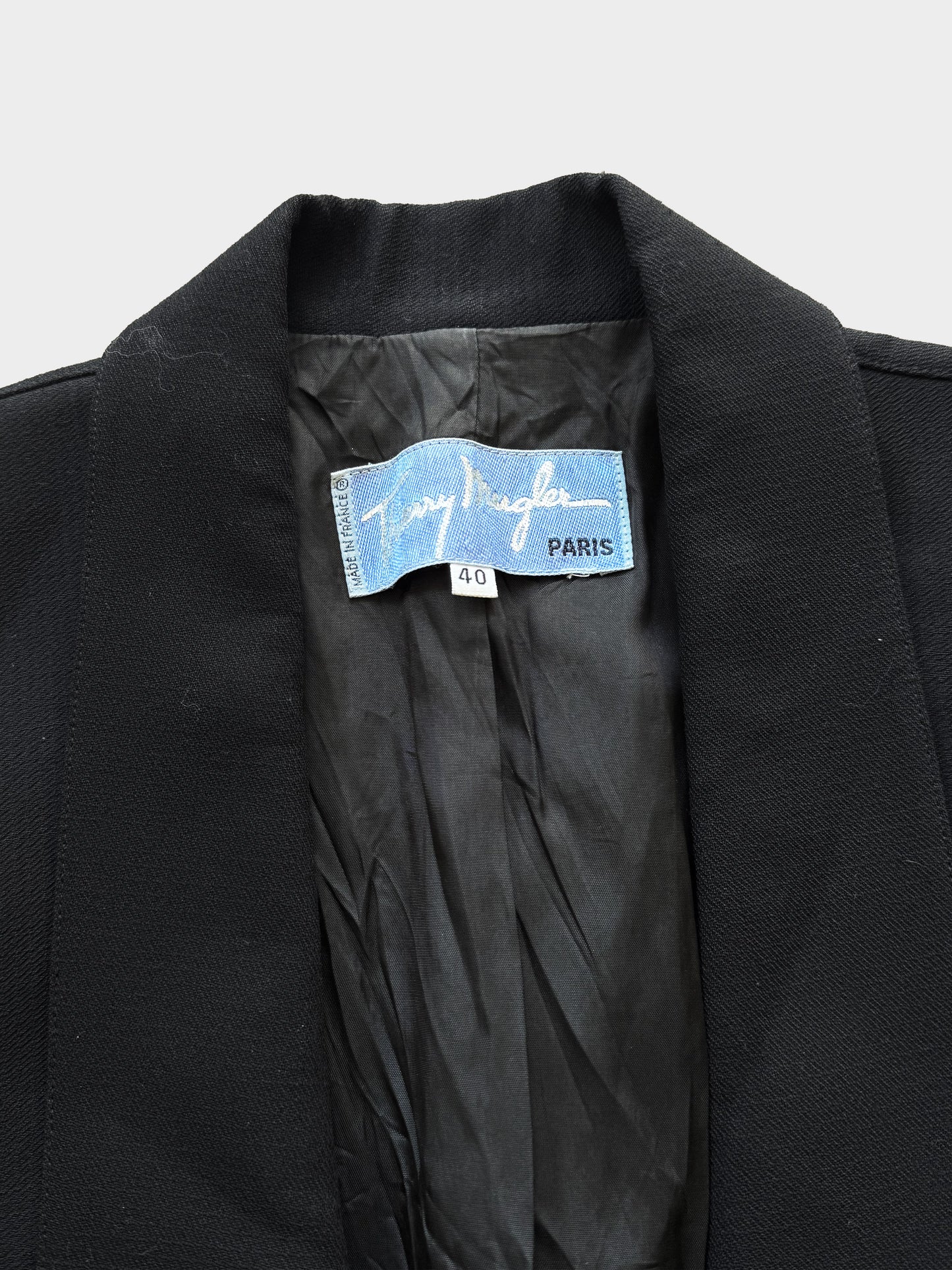 Thierry Mugler 1992 Black Sculpted Jacket with Metal Details