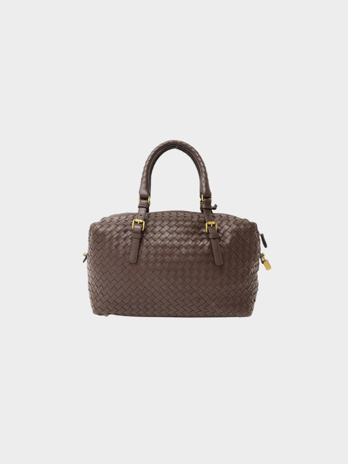 Bottega Veneta 2000s Brown Intrecciato Leather Handbag