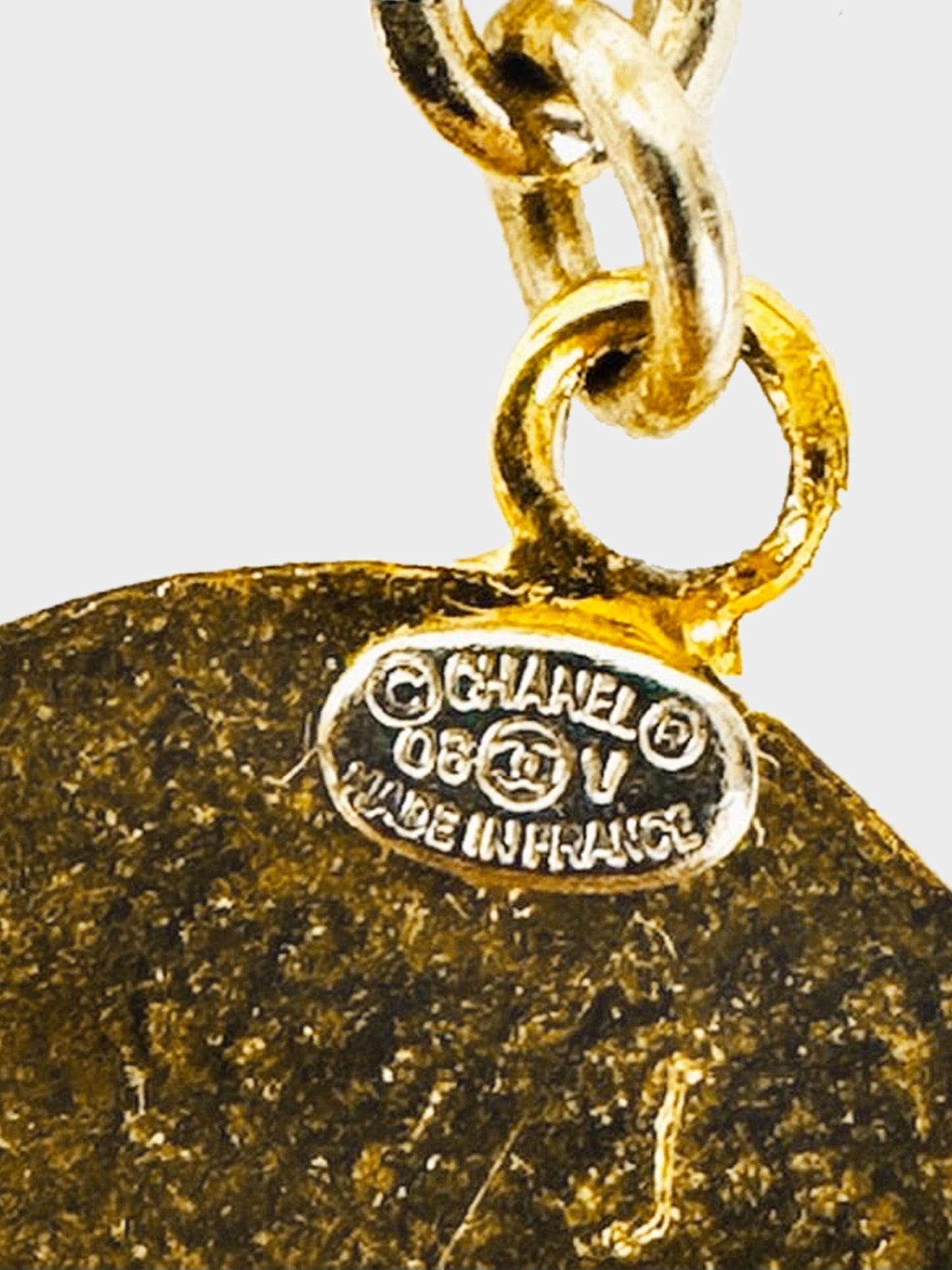 Chanel FW 2008 Gold Metal and Black Enamel CC Round Drop Earrings
