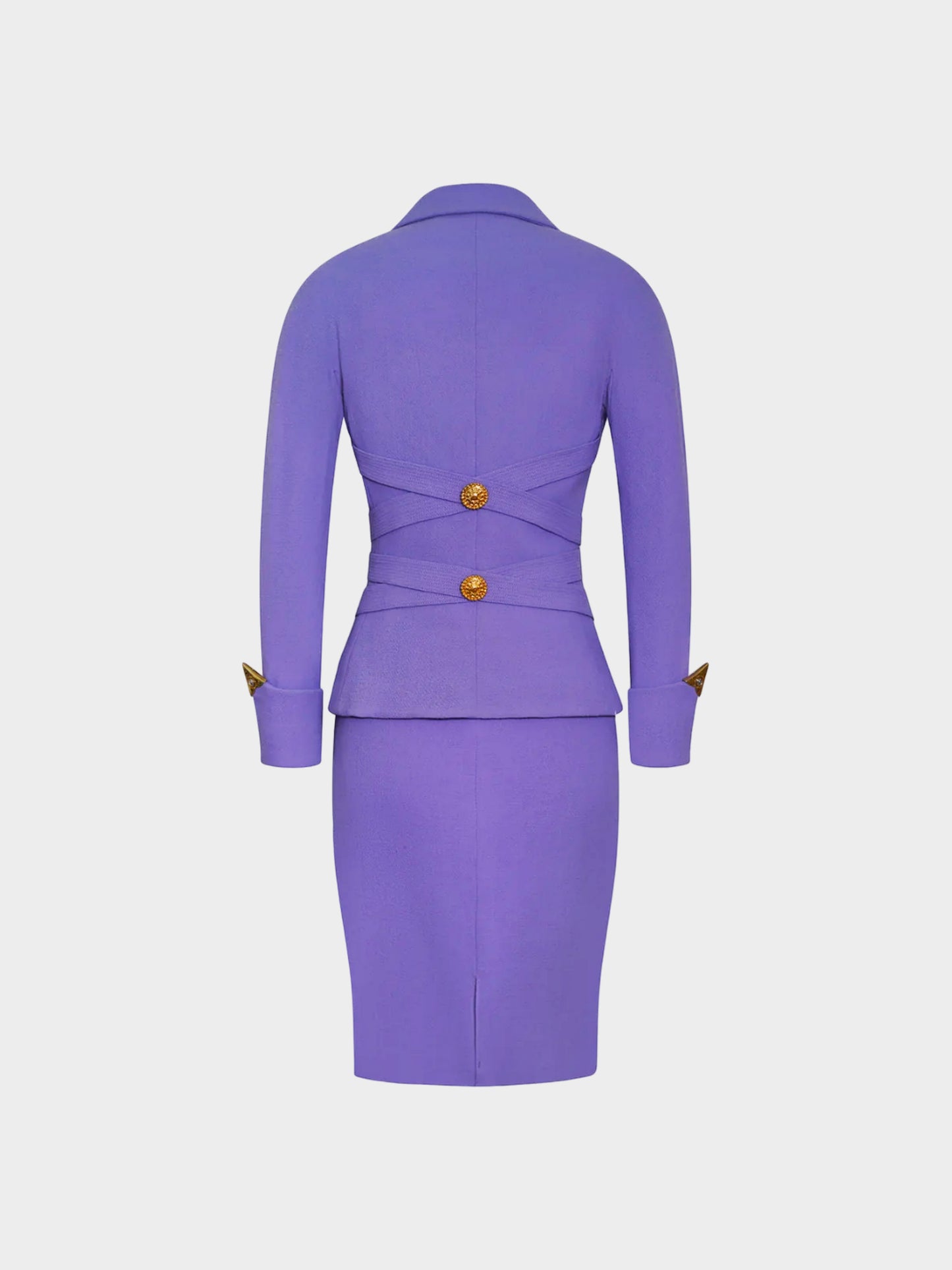 Gianni Versace FW 1992 Lilac Virgin Wool Jacket and Skirt Set