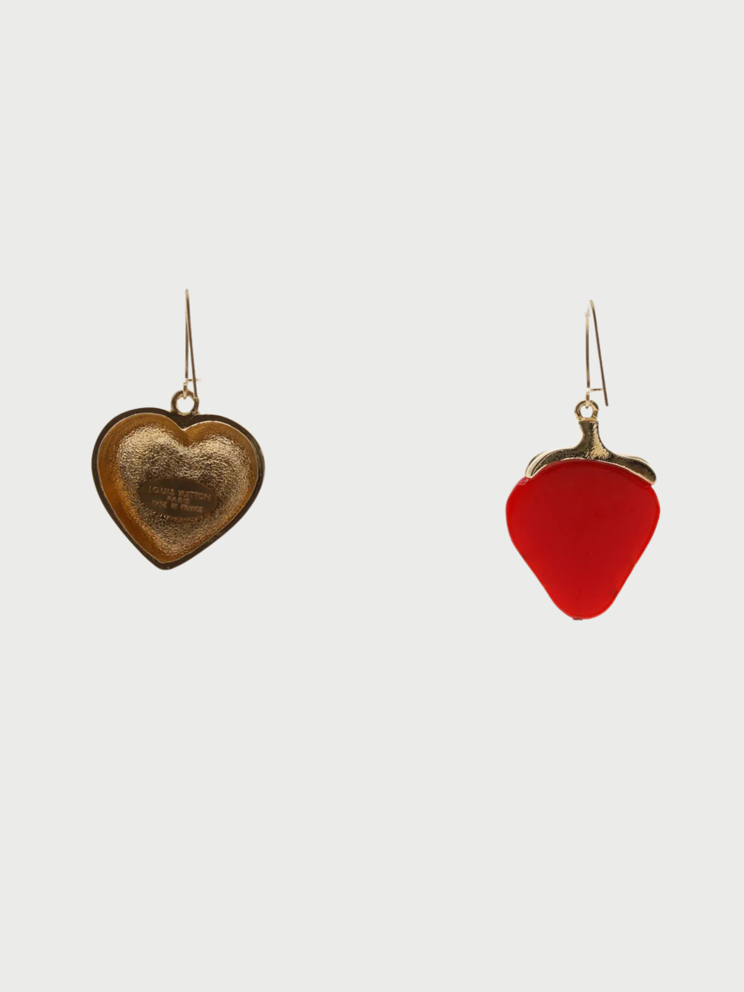 Louis Vuitton SS 2011 Red Pink Resin Rhinestone Strawberry Earrings
