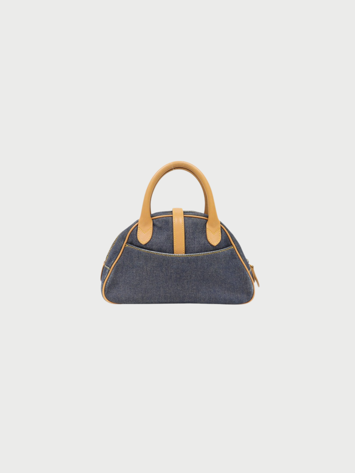 Christian Dior 2000s Indigo Beige Denim Leather Saddle Double Handbag