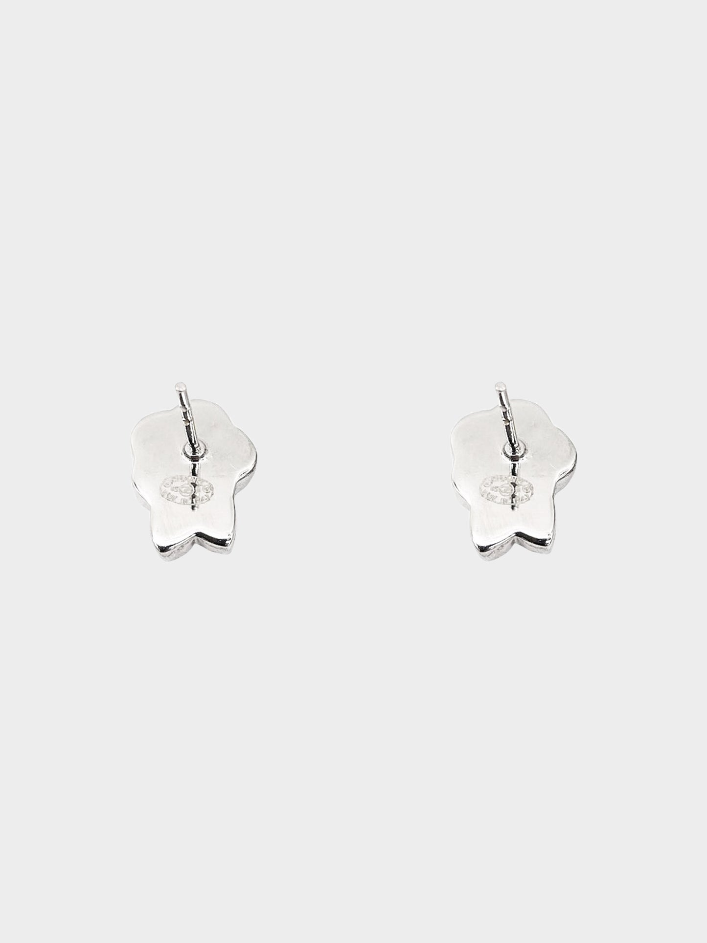 Chanel Spring 2005 Black and White Camellia Flower Clip-On Earrings