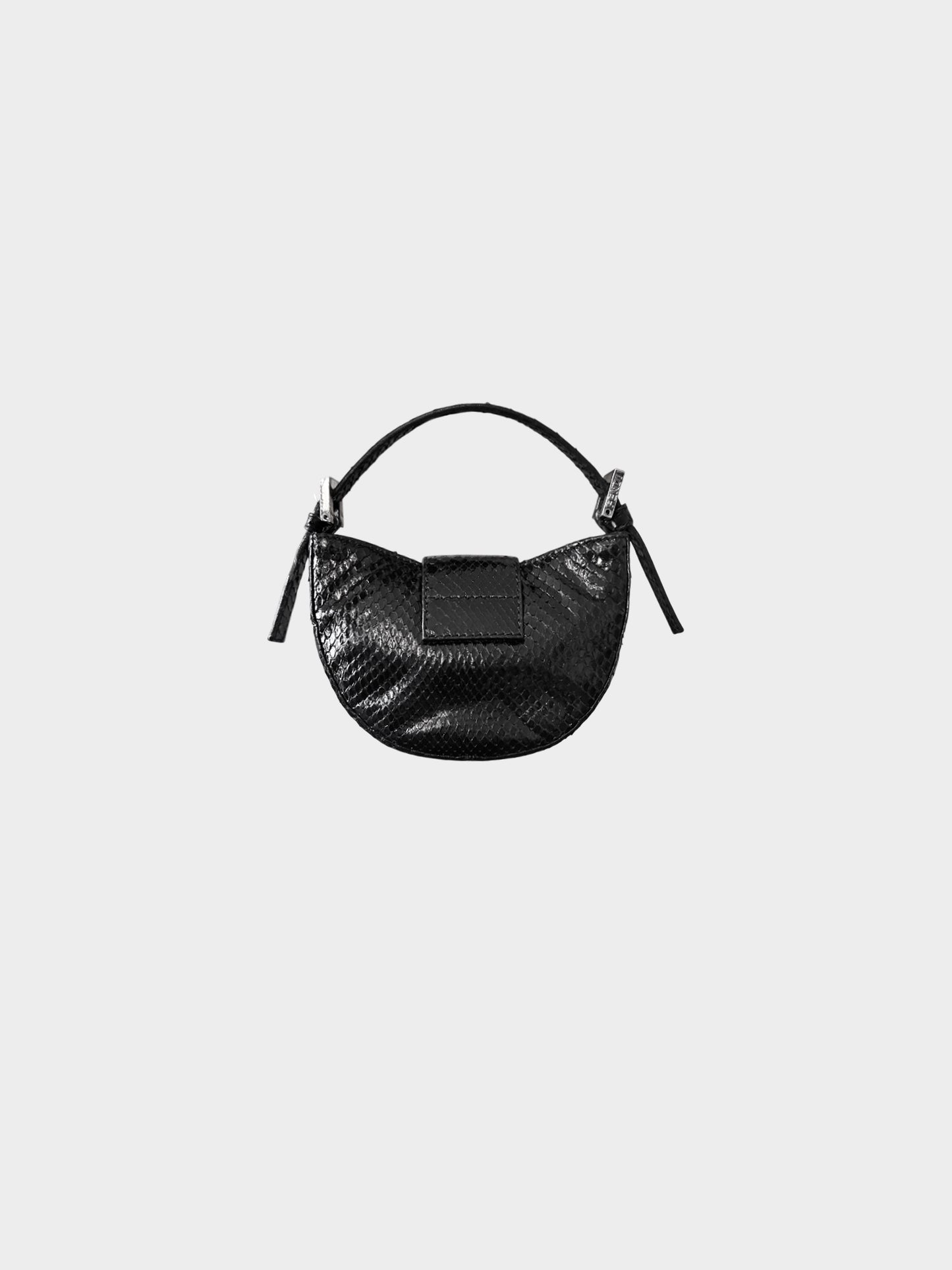 Fendi 2000s Black Python Leather Mini Croissant Bag