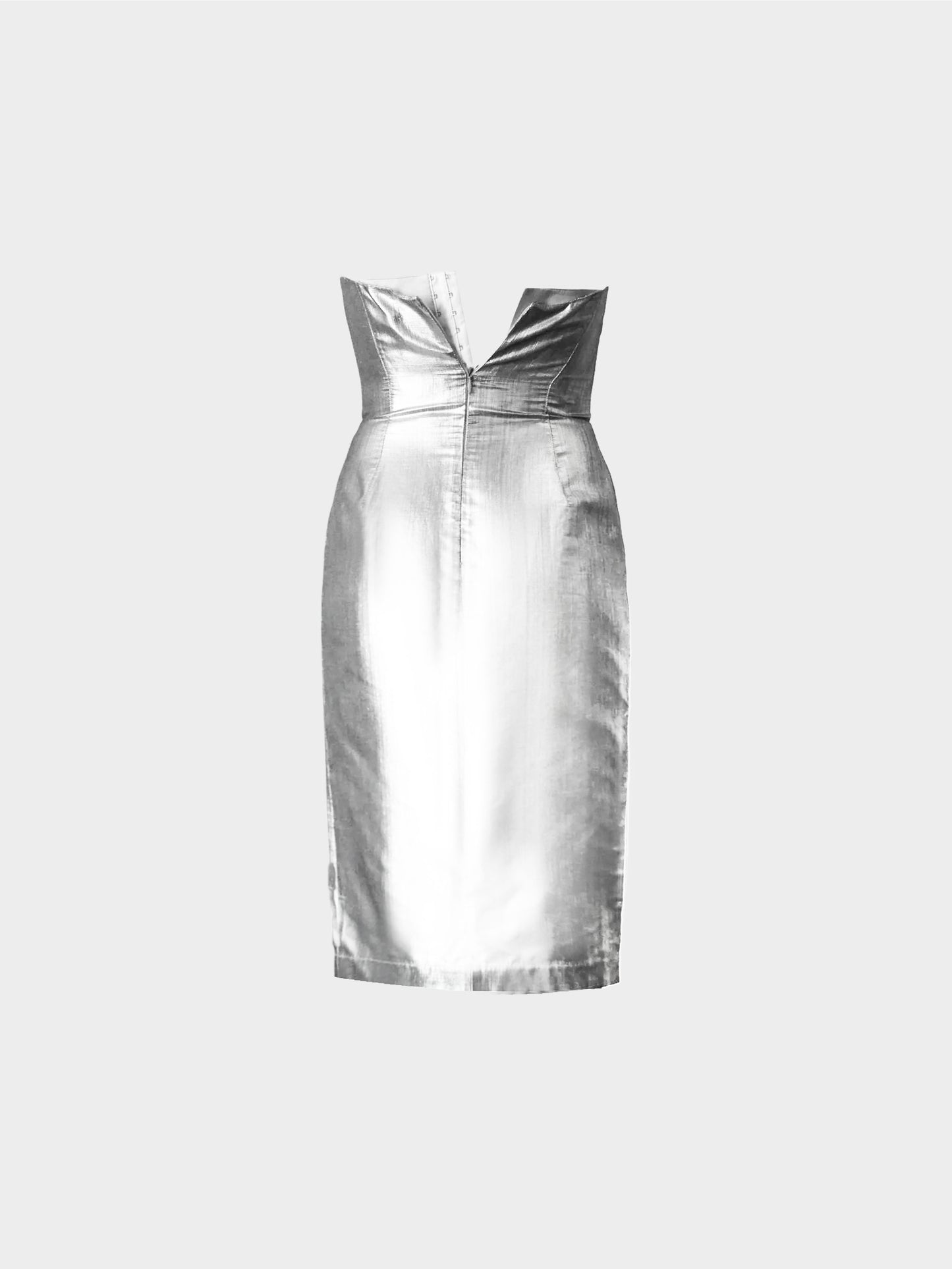 Thierry Mugler Spring 1989 Silver Bodycon Dress