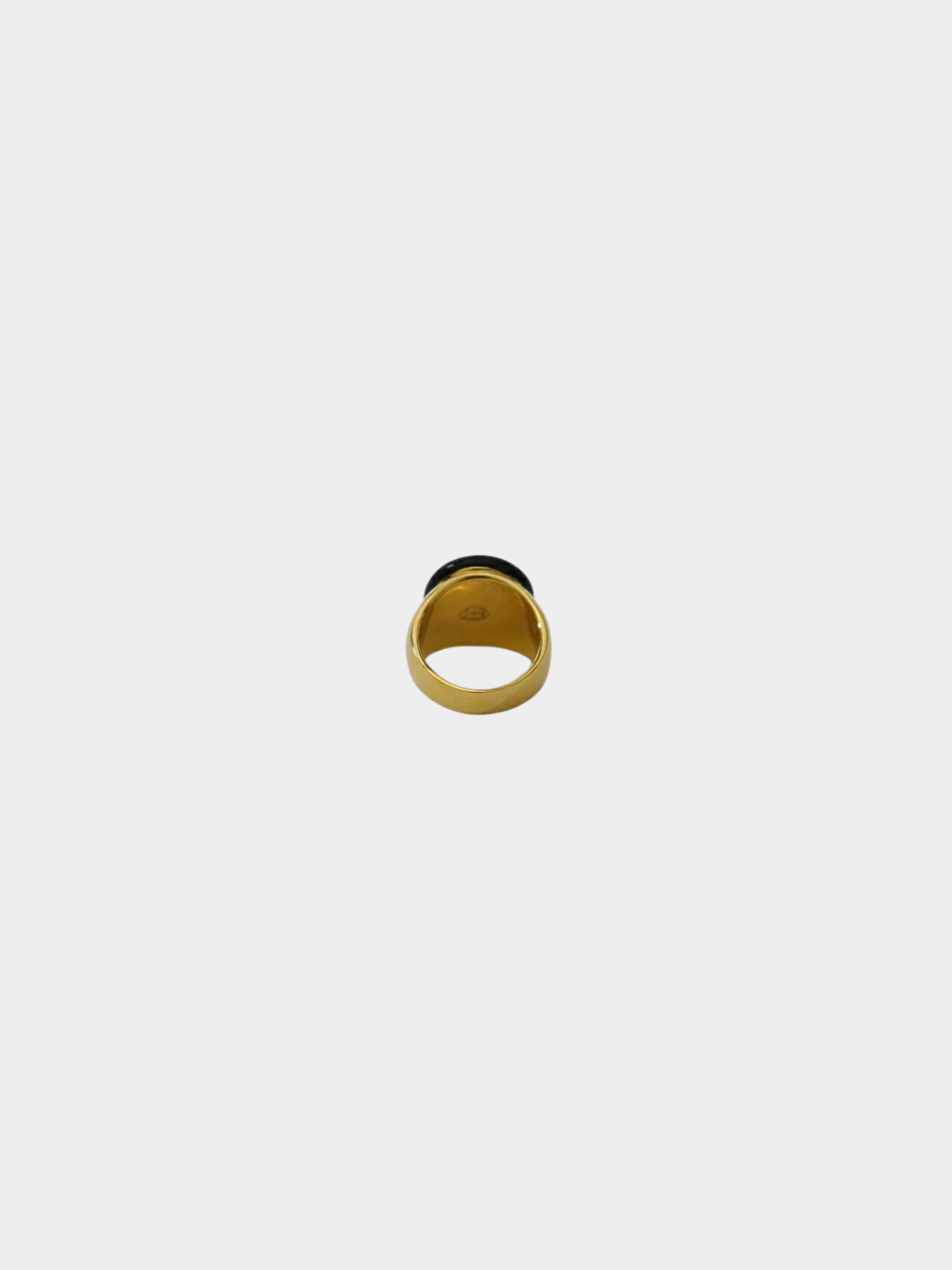 Chanel 2000s Gold Black COCO Logo Ring