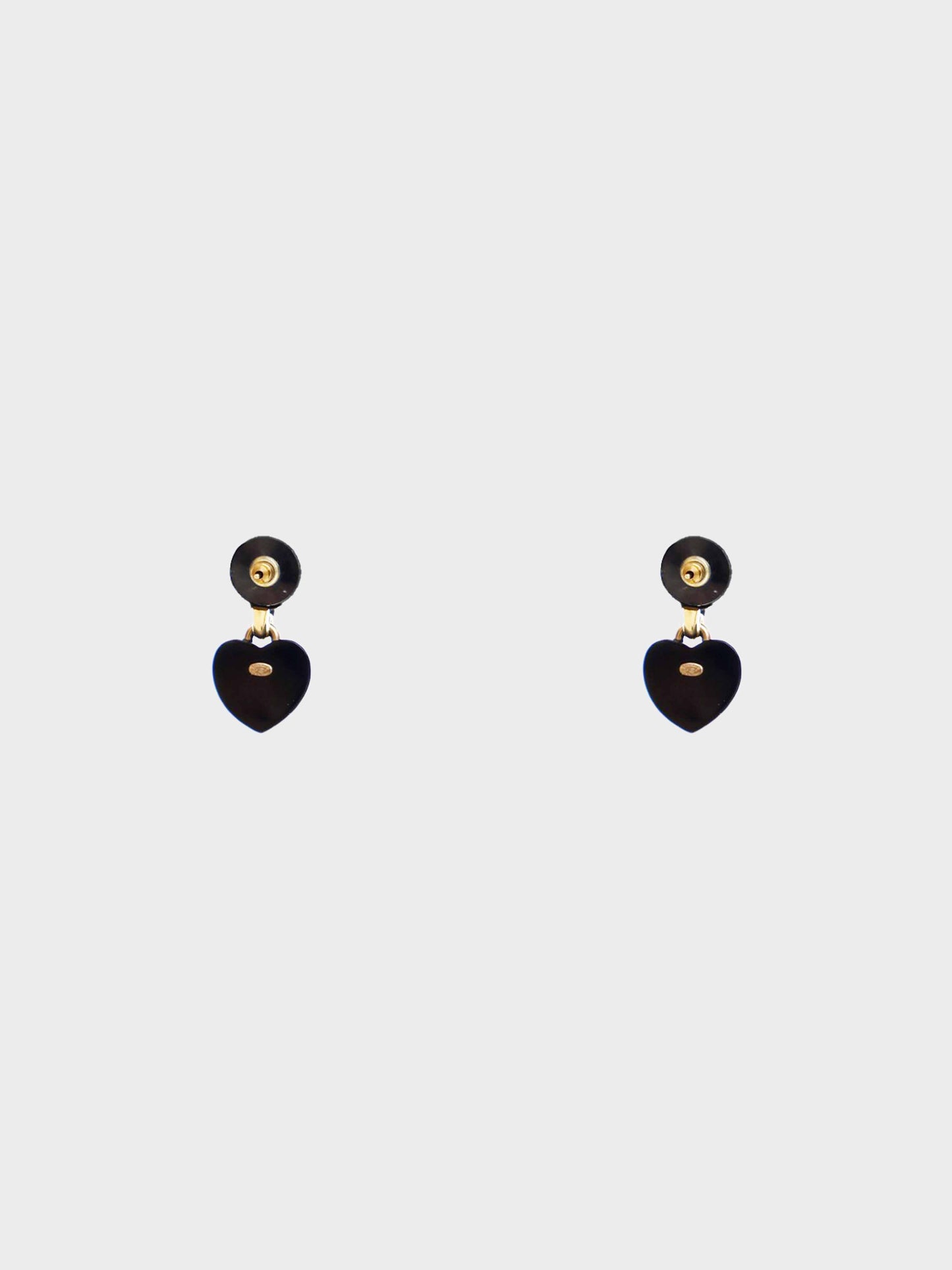Chanel SS 2021 Crystal CC Heart Drop Earrings