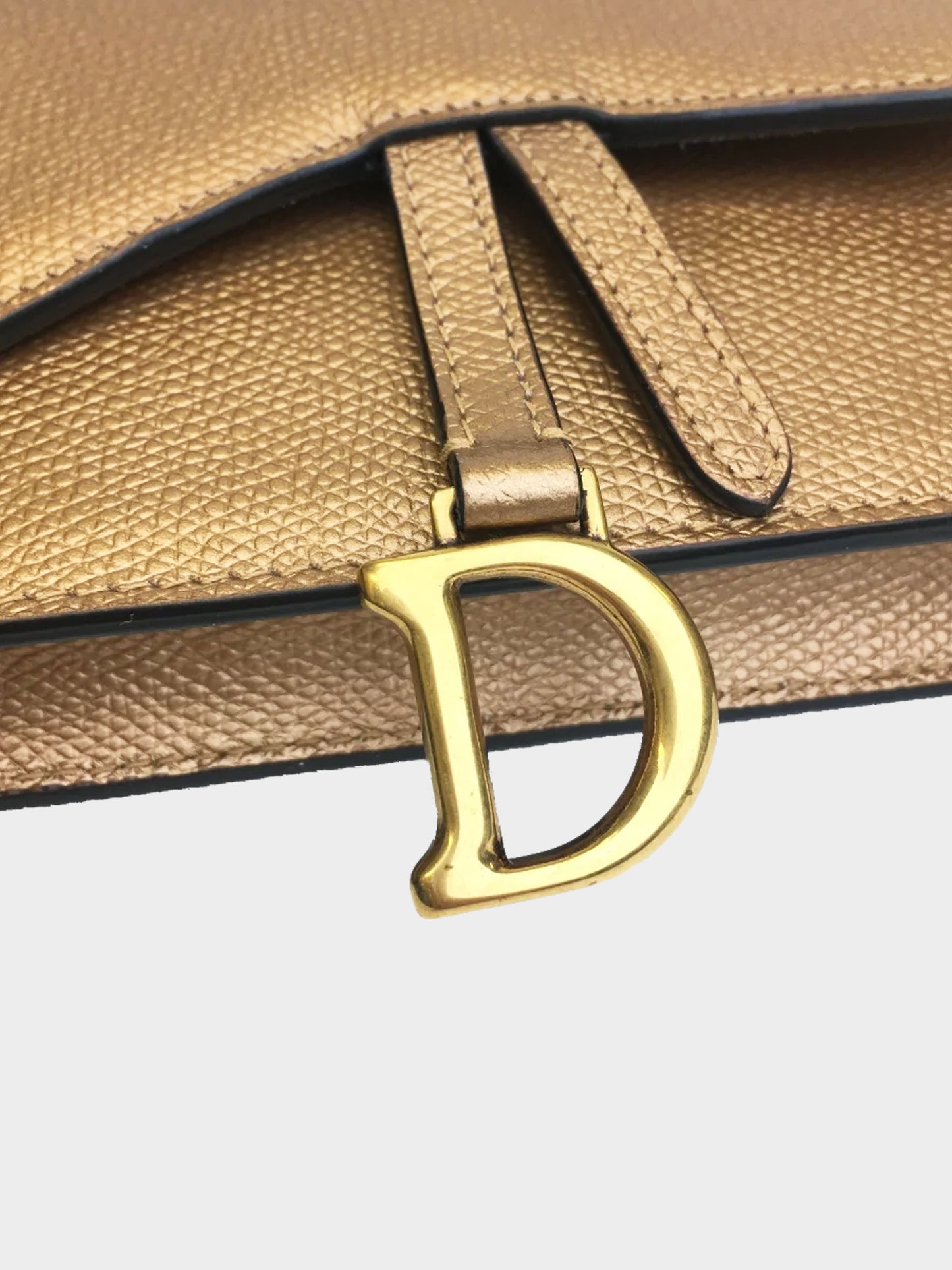Christian Dior 2019 Gold Saddle Belt Pouch