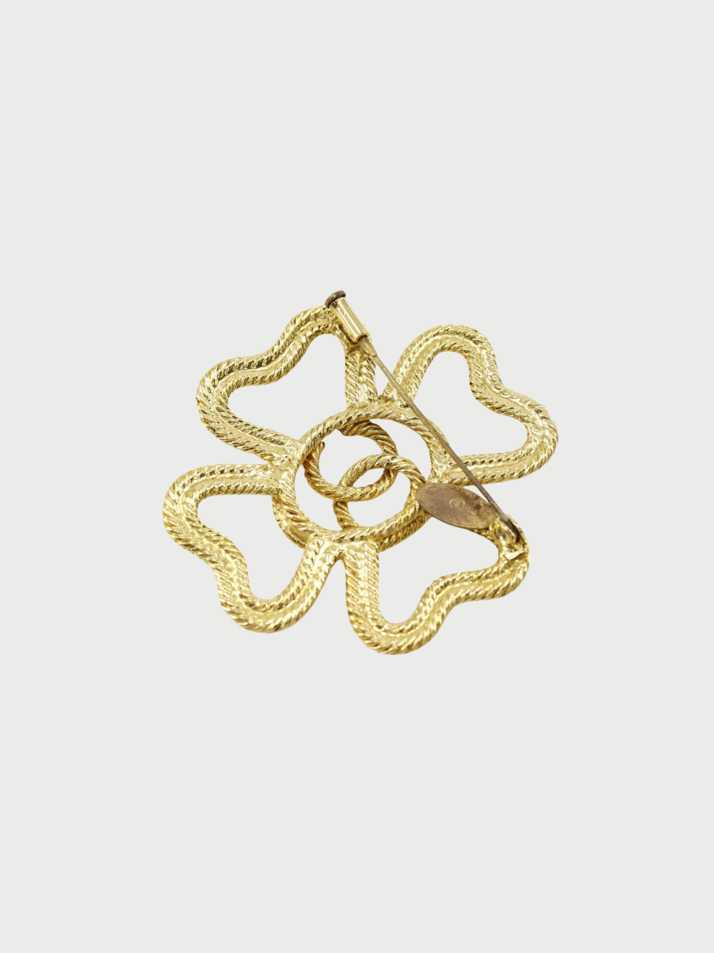 Chanel 1990s Gold Plated COCO Mark Brooch
