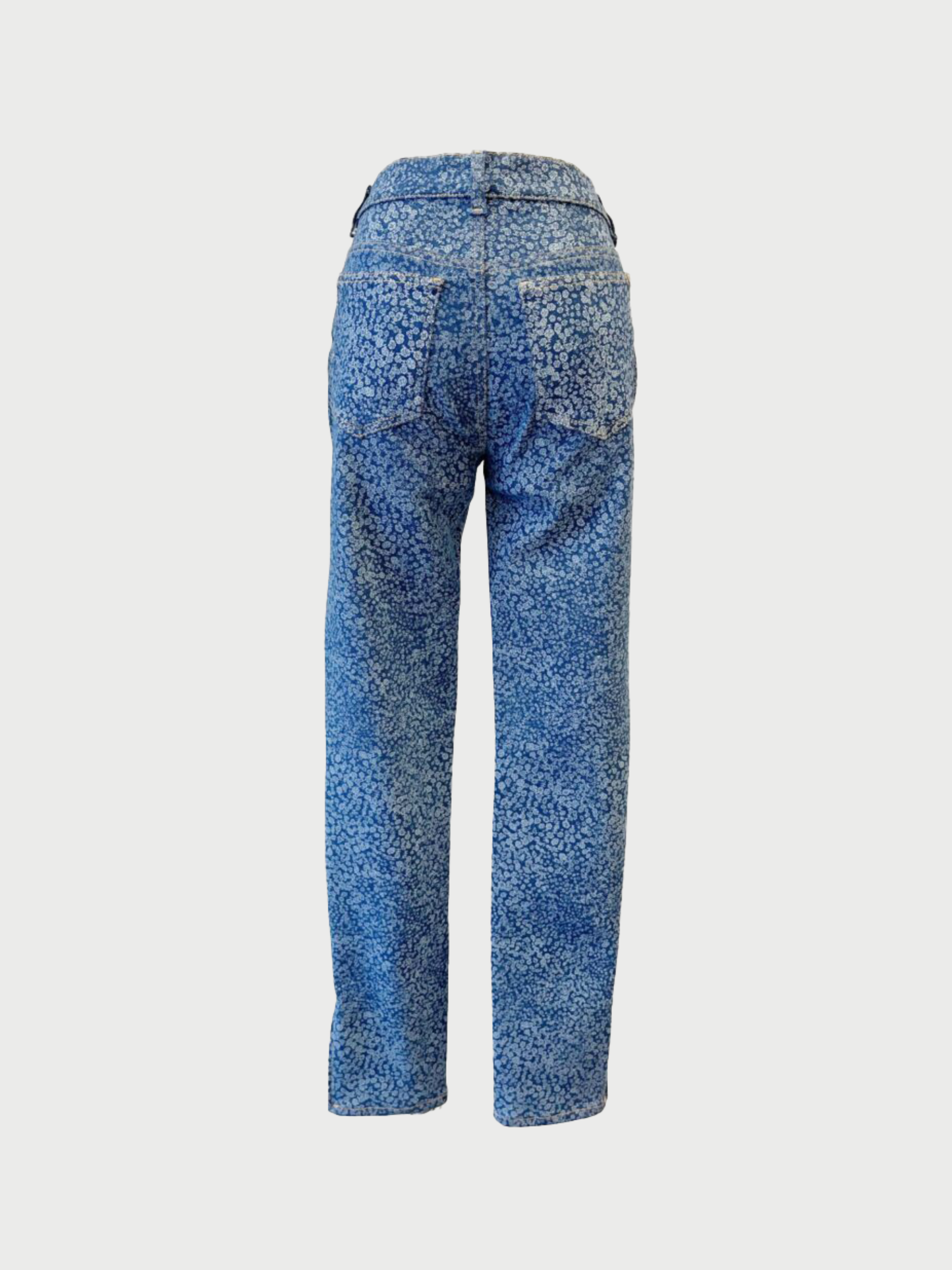 Chanel 2020s Blue Denim Camellia Logo Skinny Jeans