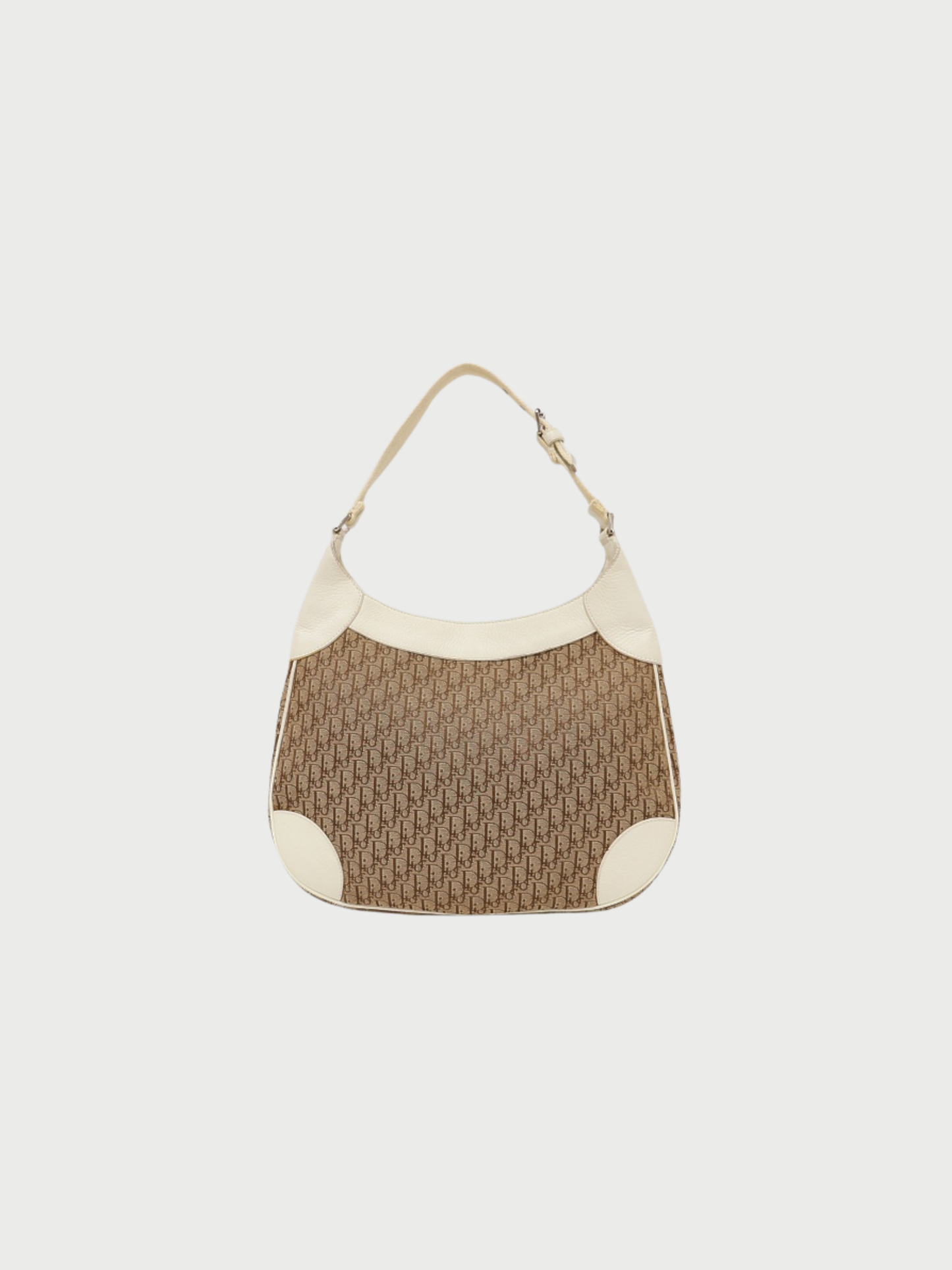 Christian Dior 2006 Beige White Trotter Canvas Street Chic One-Shoulder Bag
