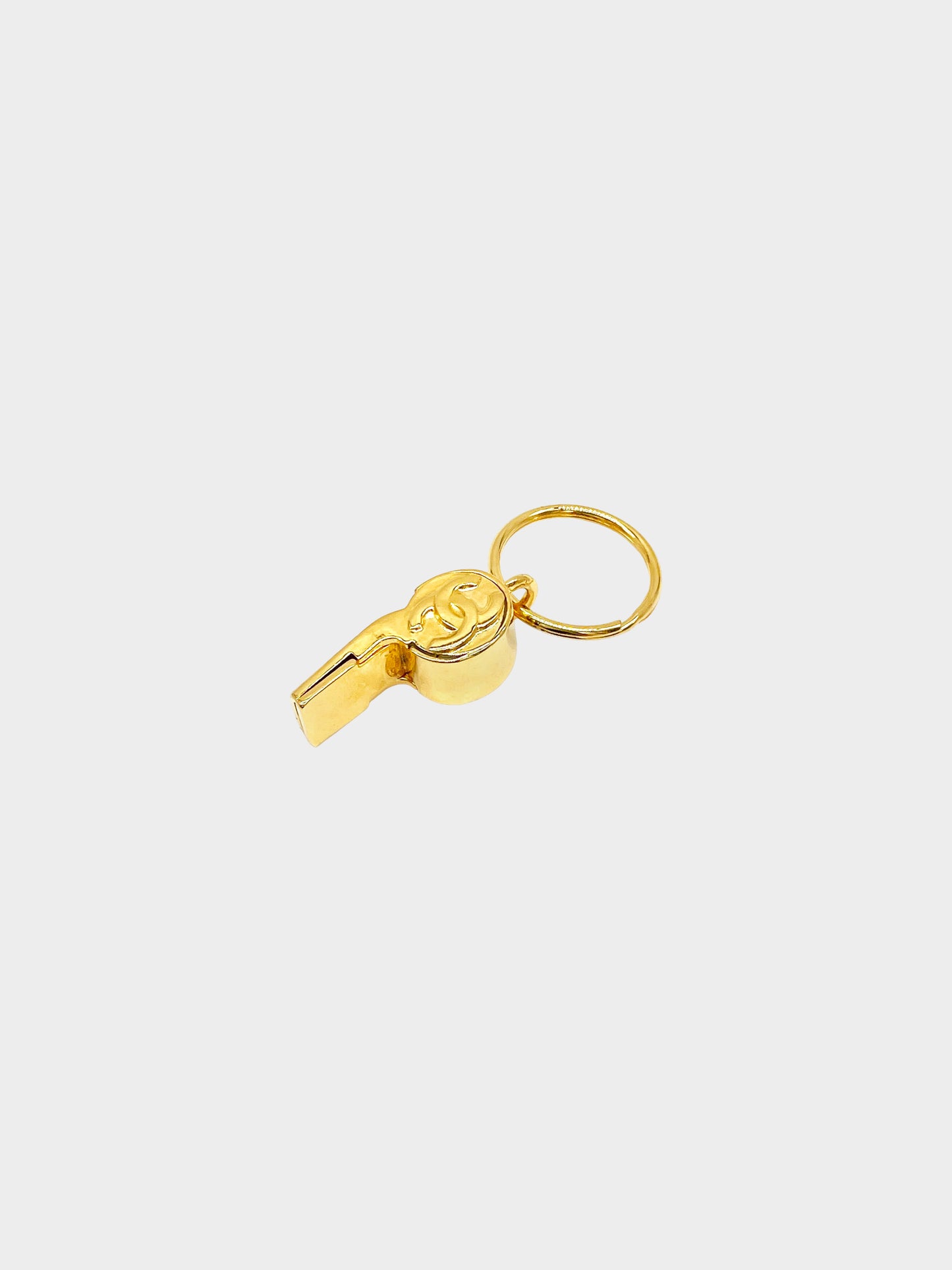 Chanel Fall 1995 Gold CC Whistle Keychain
