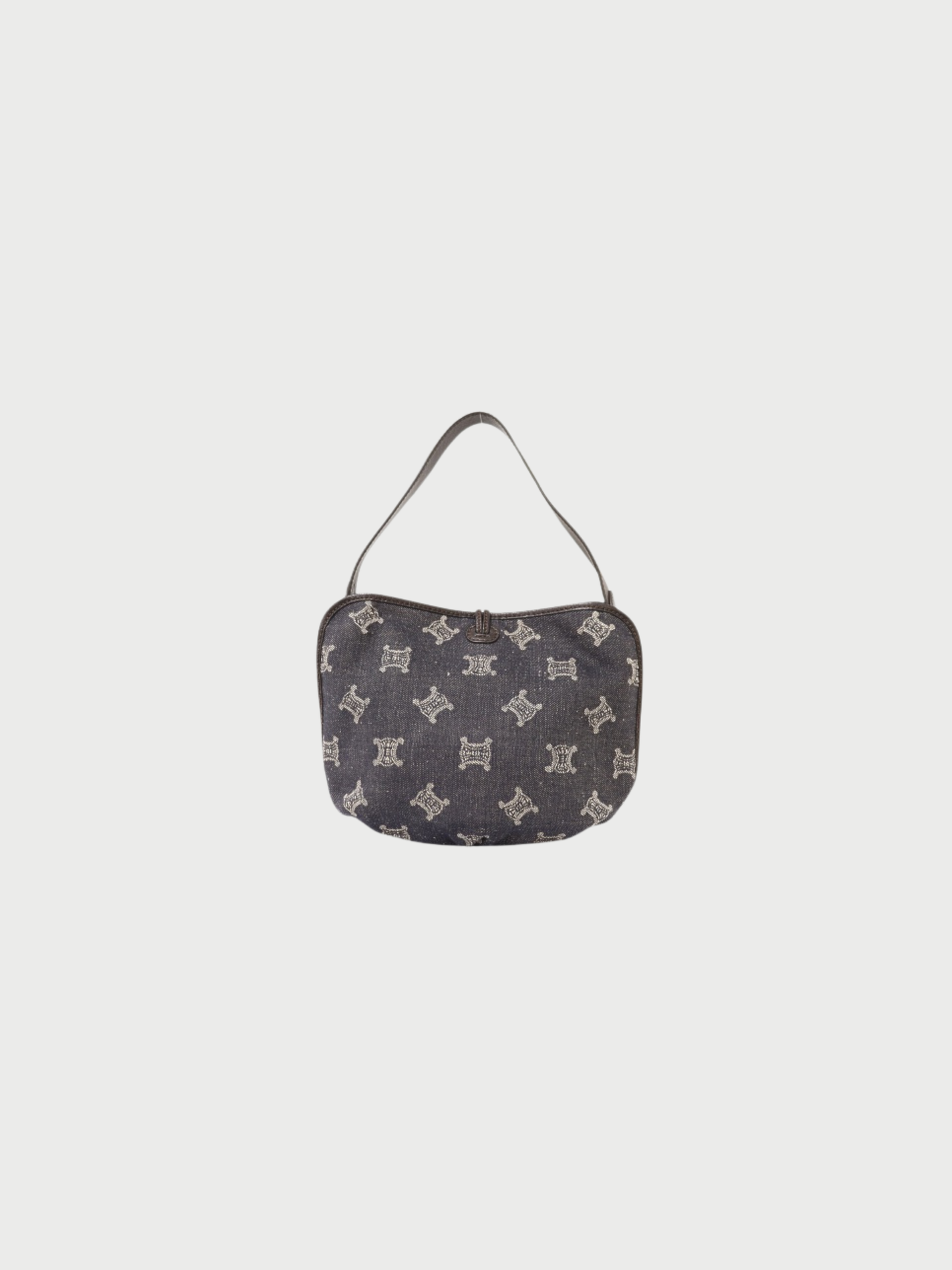 Celine 2000s Blue Denim Leather Bittersweet Macadam One-Shoulder Bag