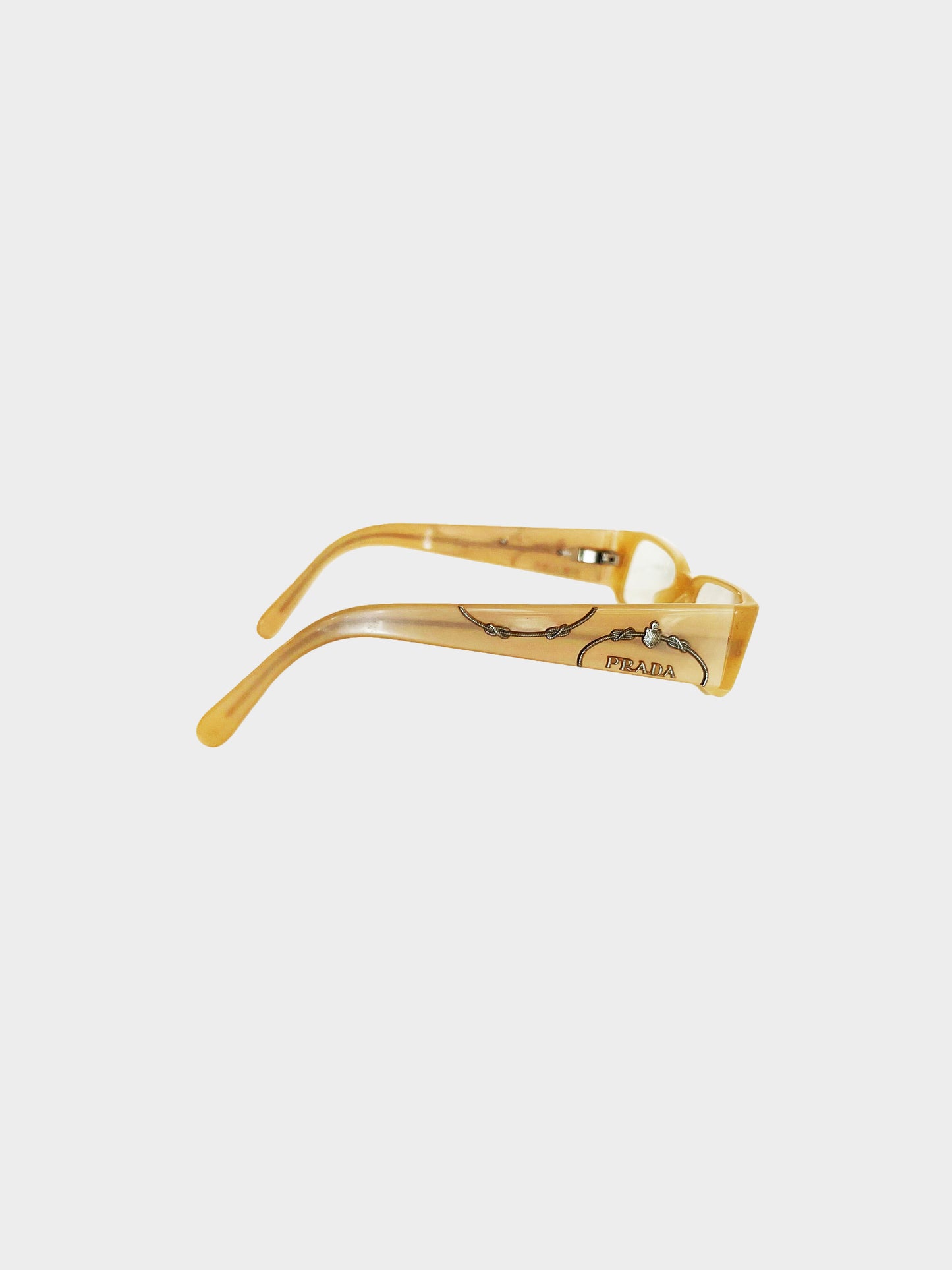 Prada 1990s Rare Beige VPR07I Narrow Glasses