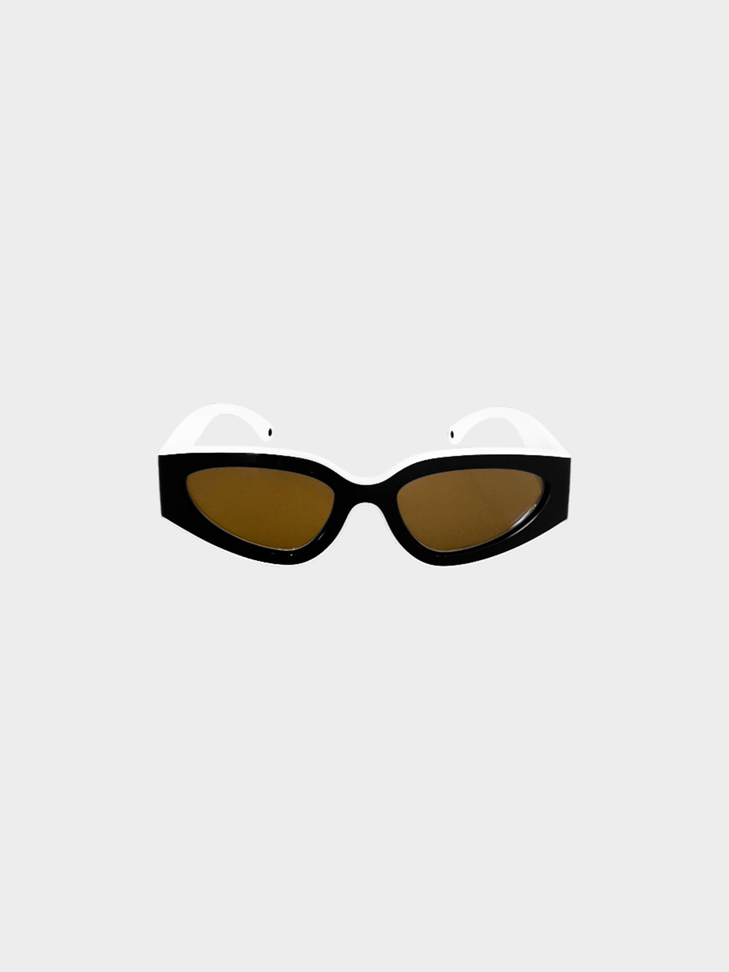 Chanel 2020s Black and White Bi-color Acetate Cat Eye Sunglasses