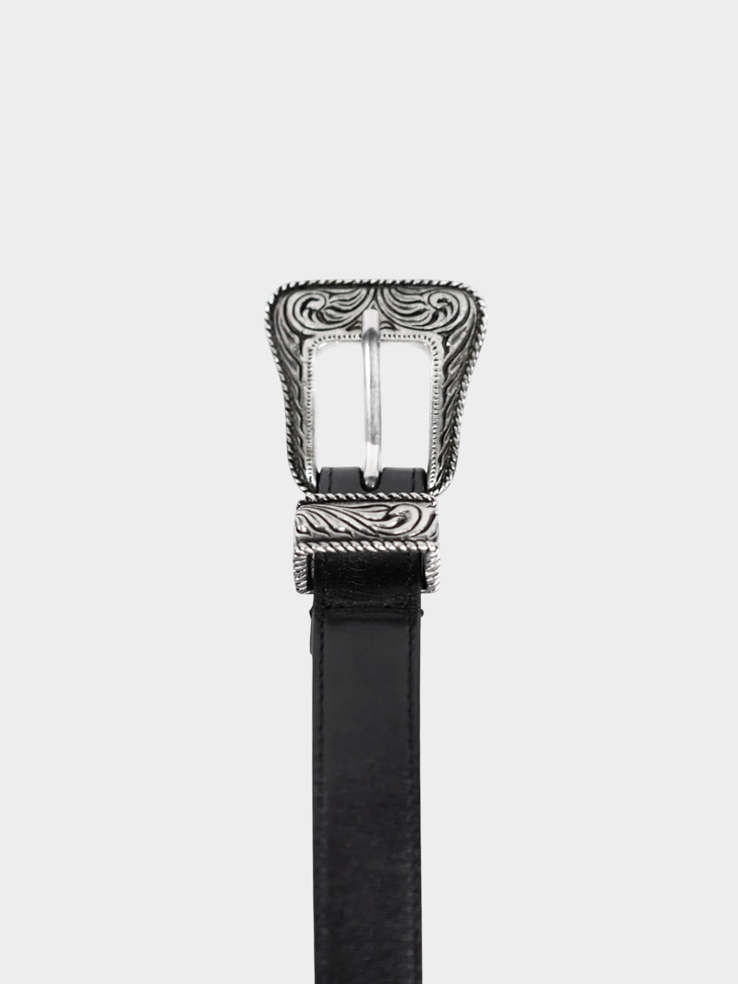 Saint Laurent 2014 Black Lambskin Western Cowboy Belt