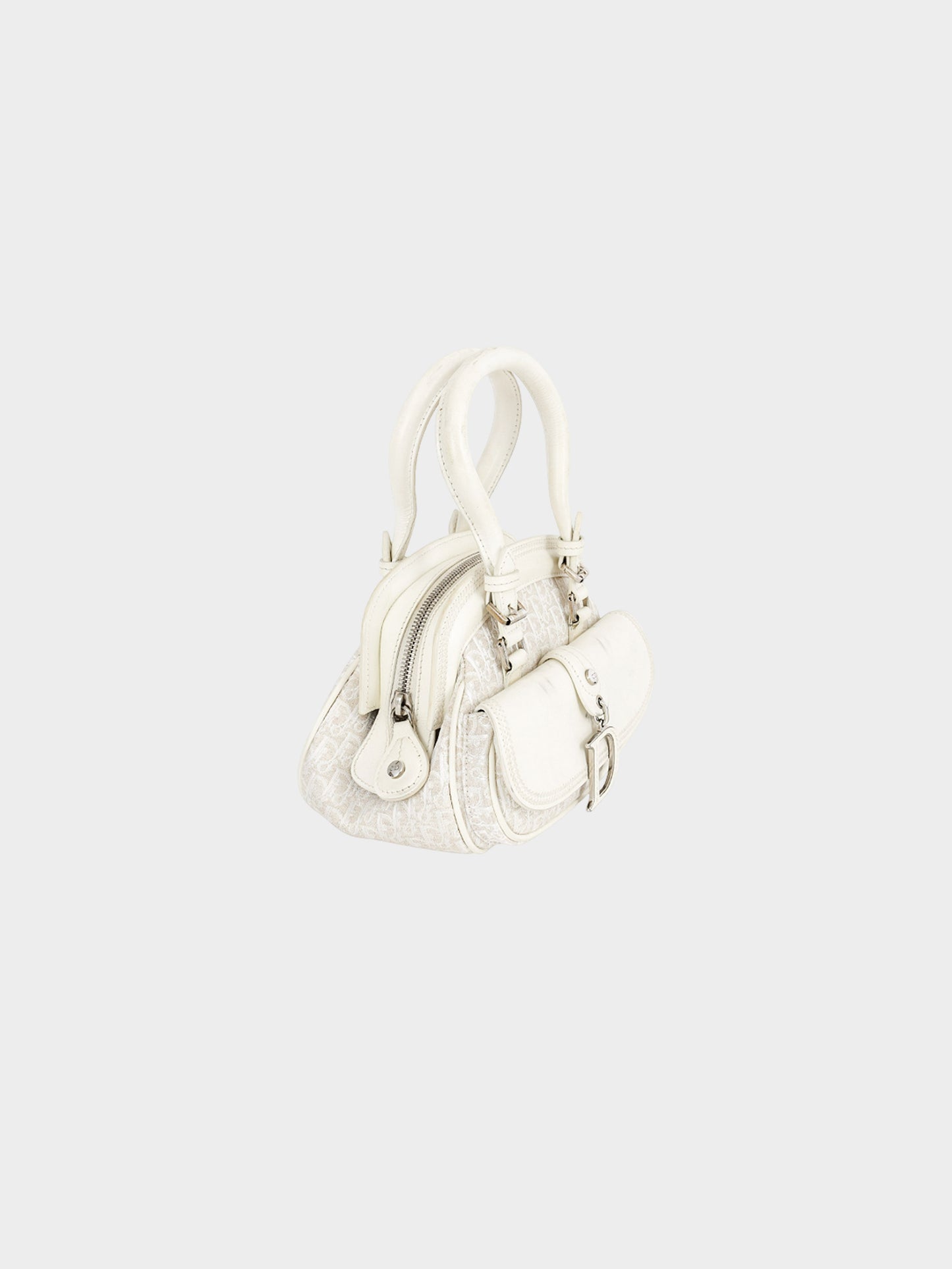 Christian Dior by John Galliano 2005 White Leather Mini Detective Handbag