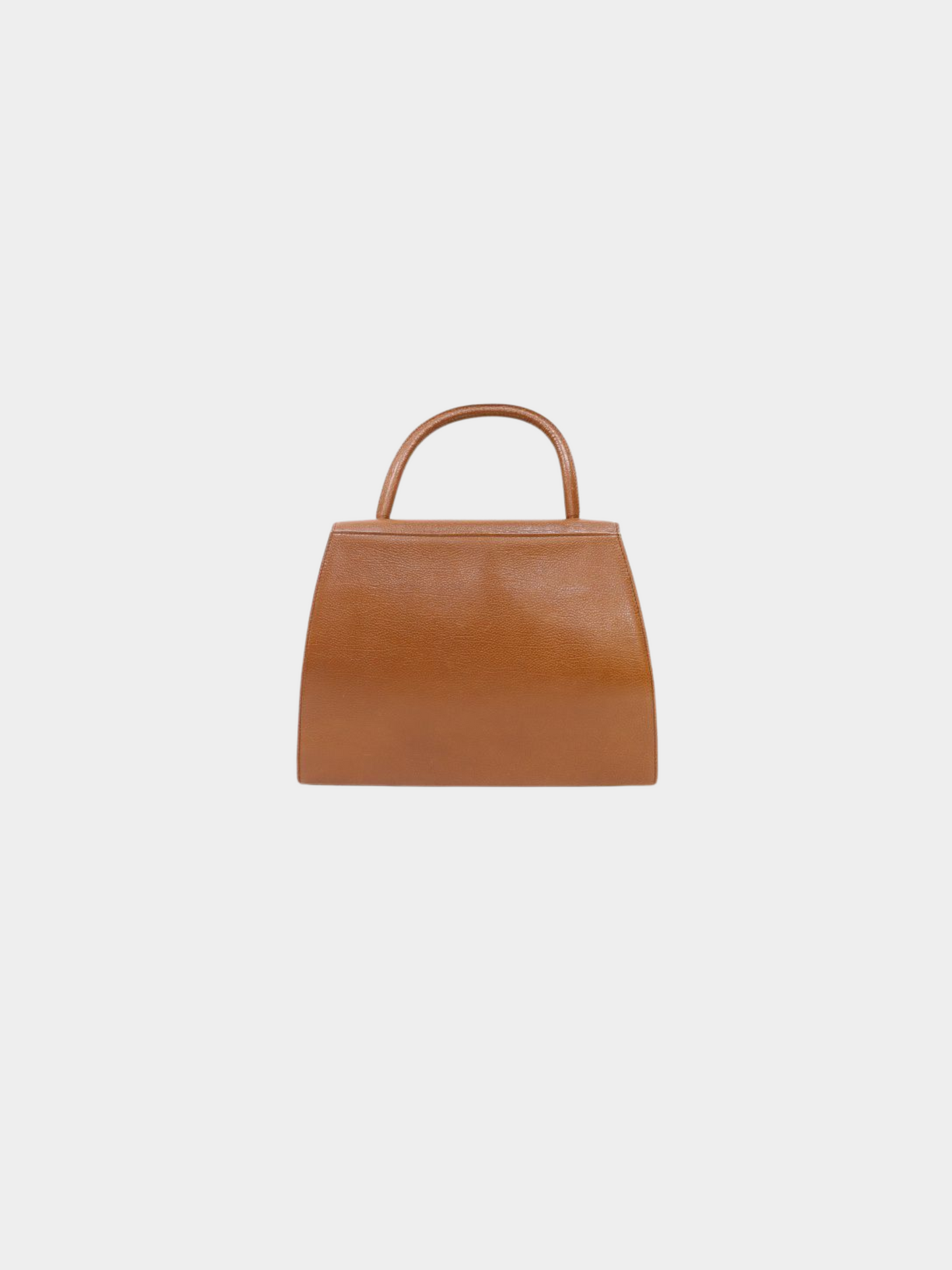 Yves Saint Laurent 1990s Brown Logo Stitch Leather Handbag