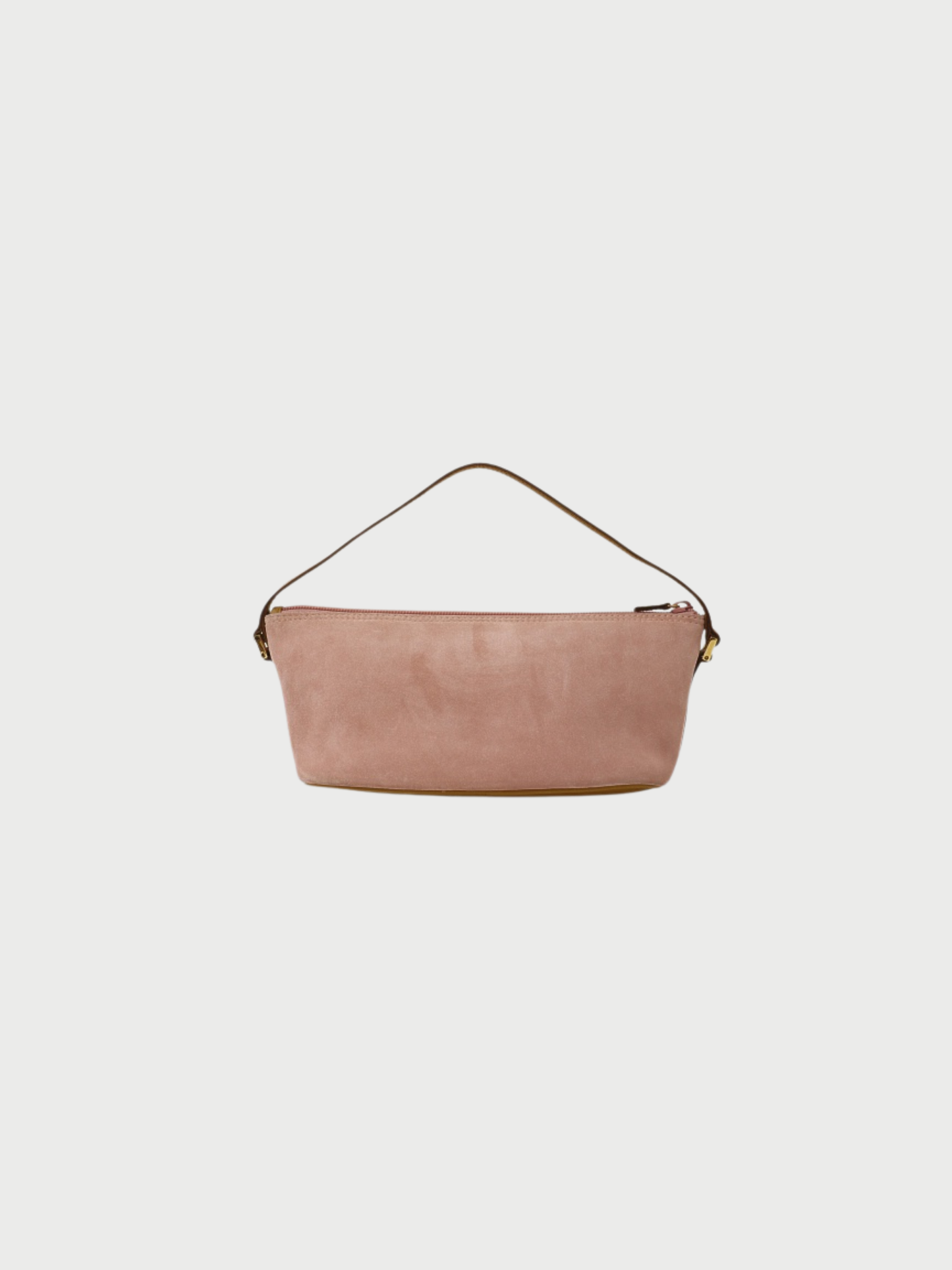 Gucci 2000s Pink Beige Suede Leather Logo Hardware Mini Handbag