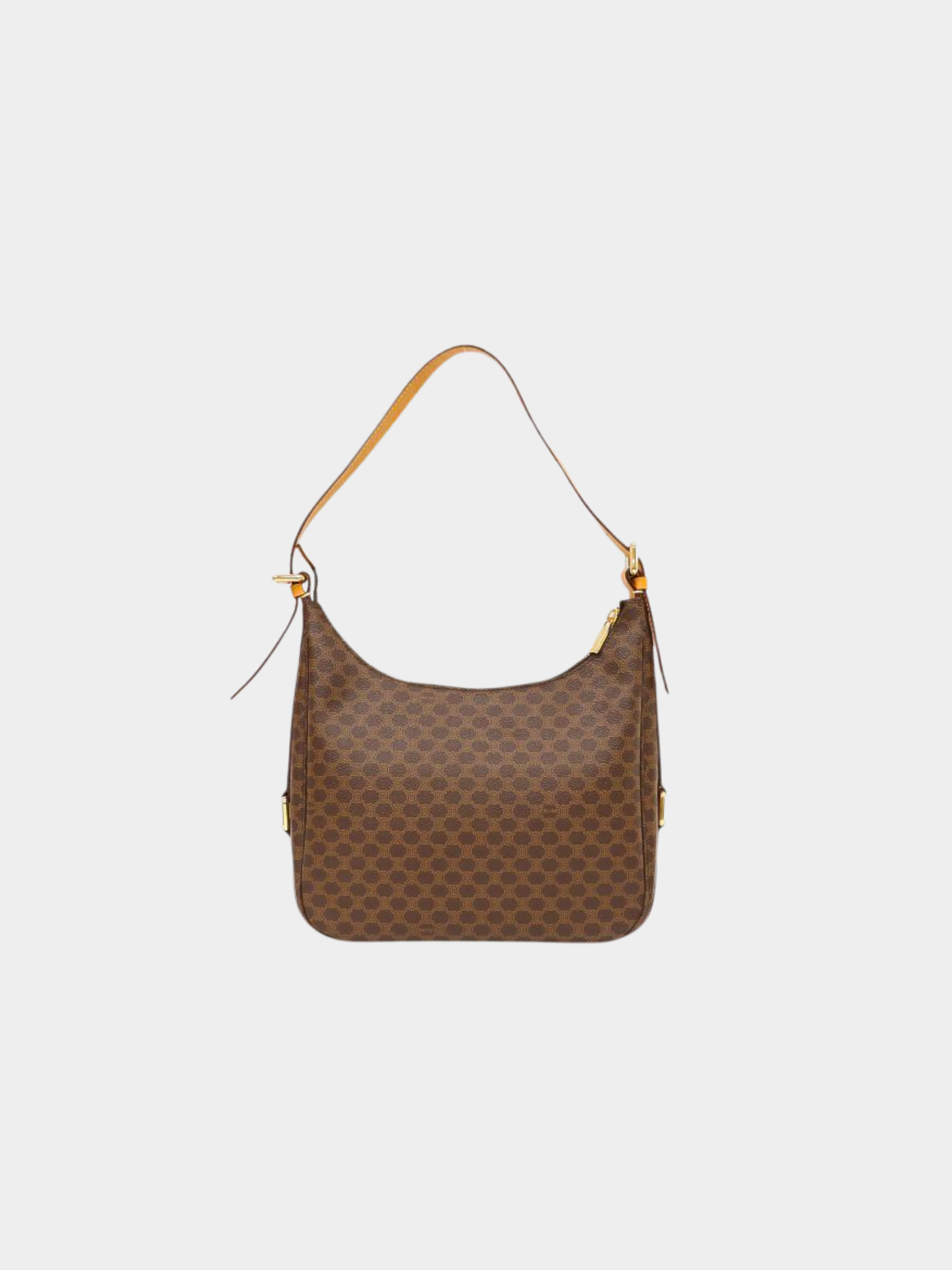 Celine 2000s Brown Macadam PVC One-Shoulder Bag