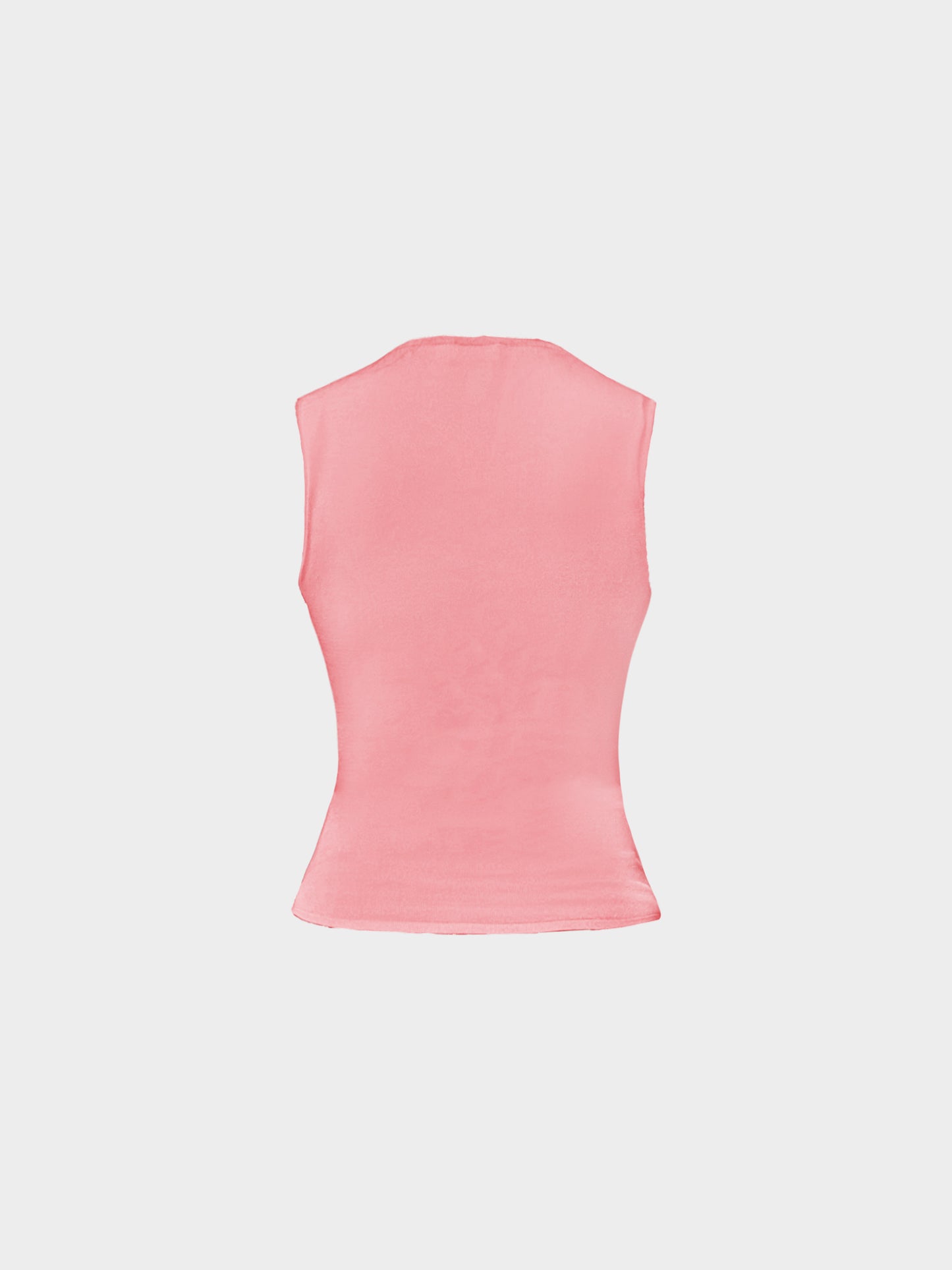 Valentino 2000s Pink Knitted Lace-up Tank Top