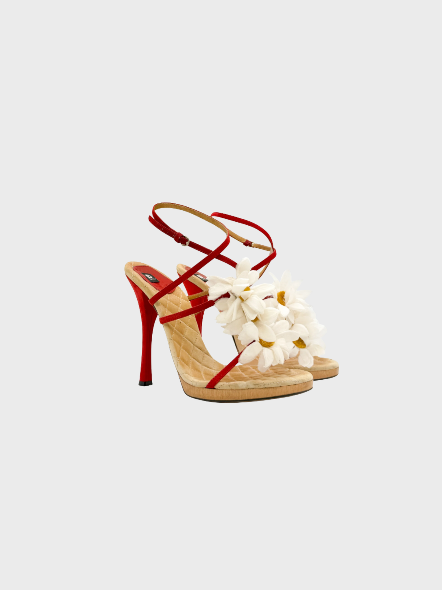 Dolce and Gabbana 2000s Red Flower Sandal