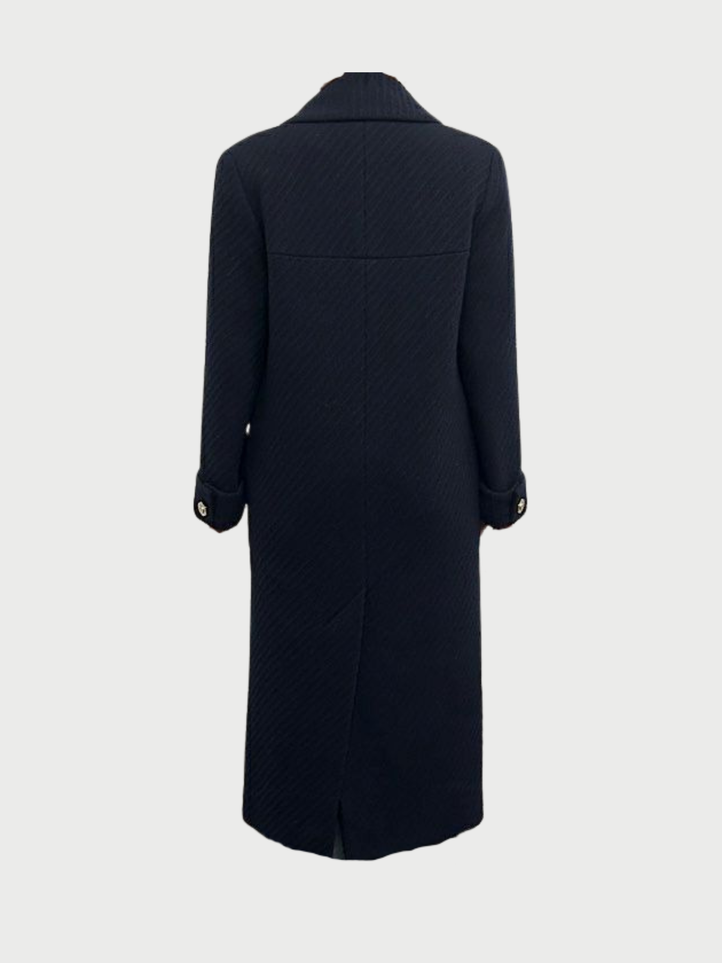 Chanel 2000s Navy Wool Cashmere COCO Button Coat