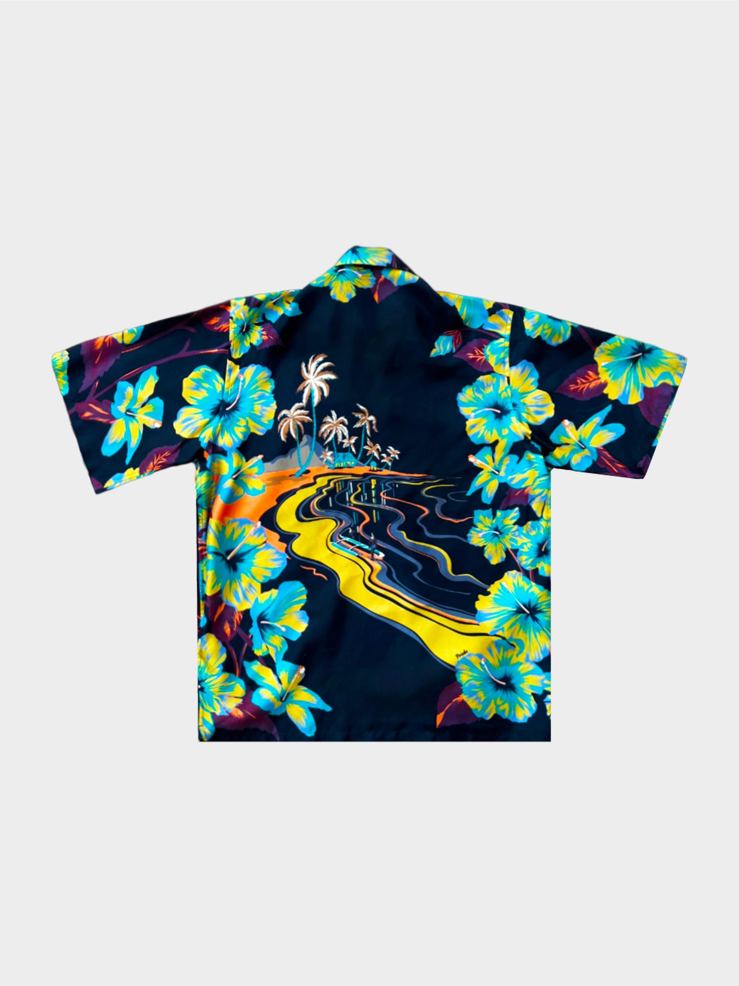 Prada 2010s Hawaiian Floral Print Short Sleeve Shirt