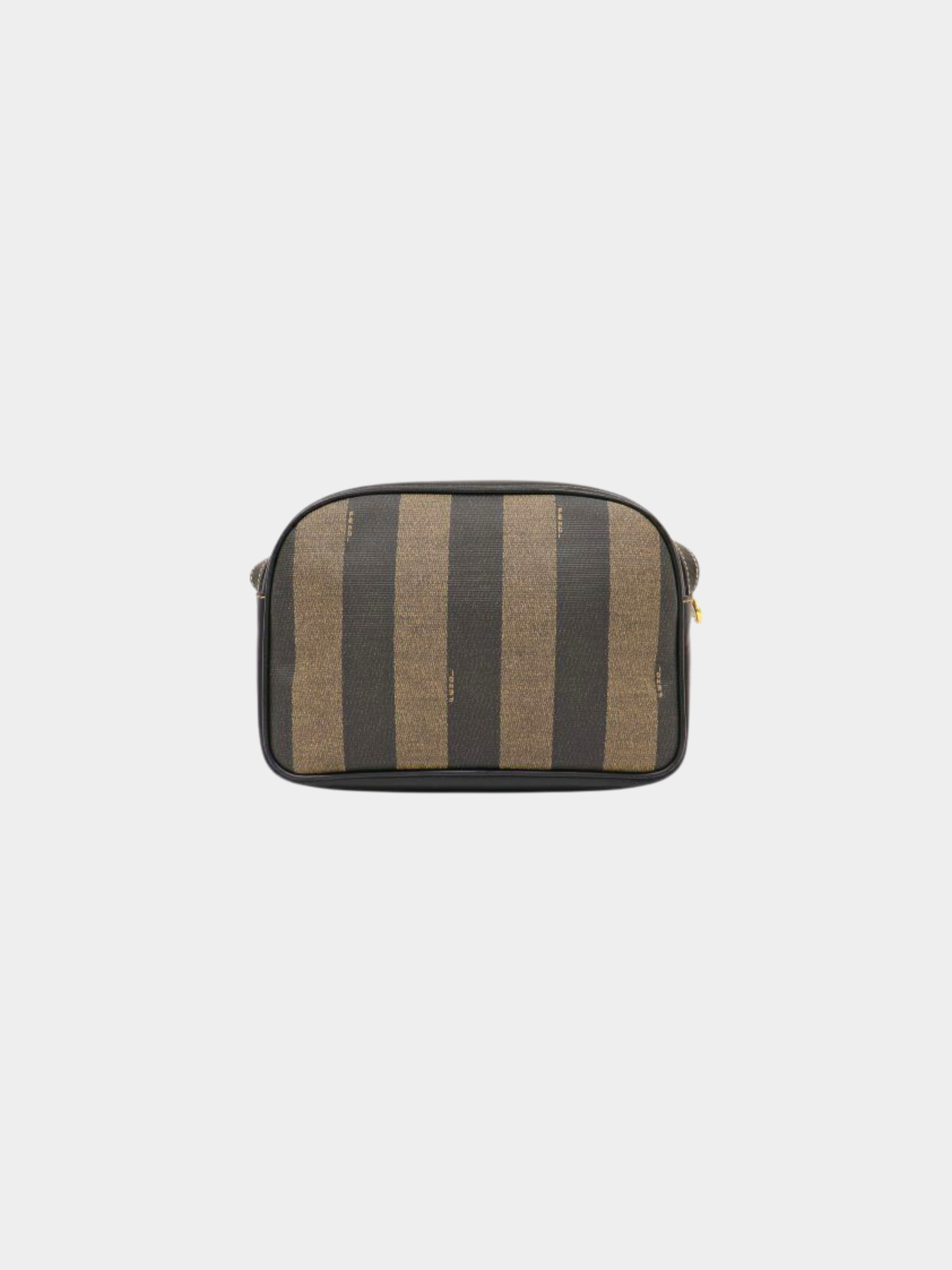 Fendi 1990s Khaki Black Pequin PVC Shoulder Bag
