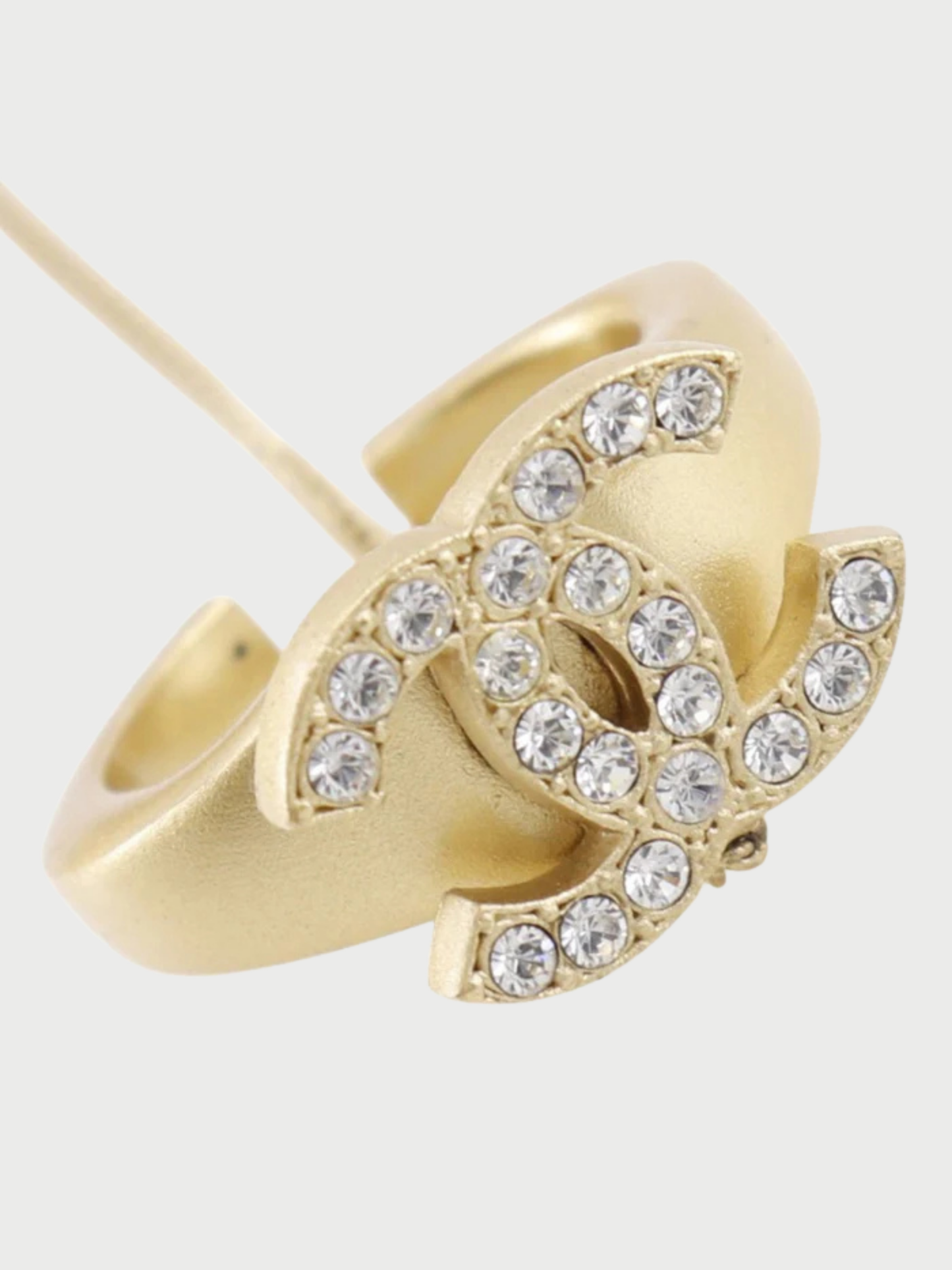 Chanel 2001 Cruise Gold Rhinestone Coco Mark Ring Set Bangle