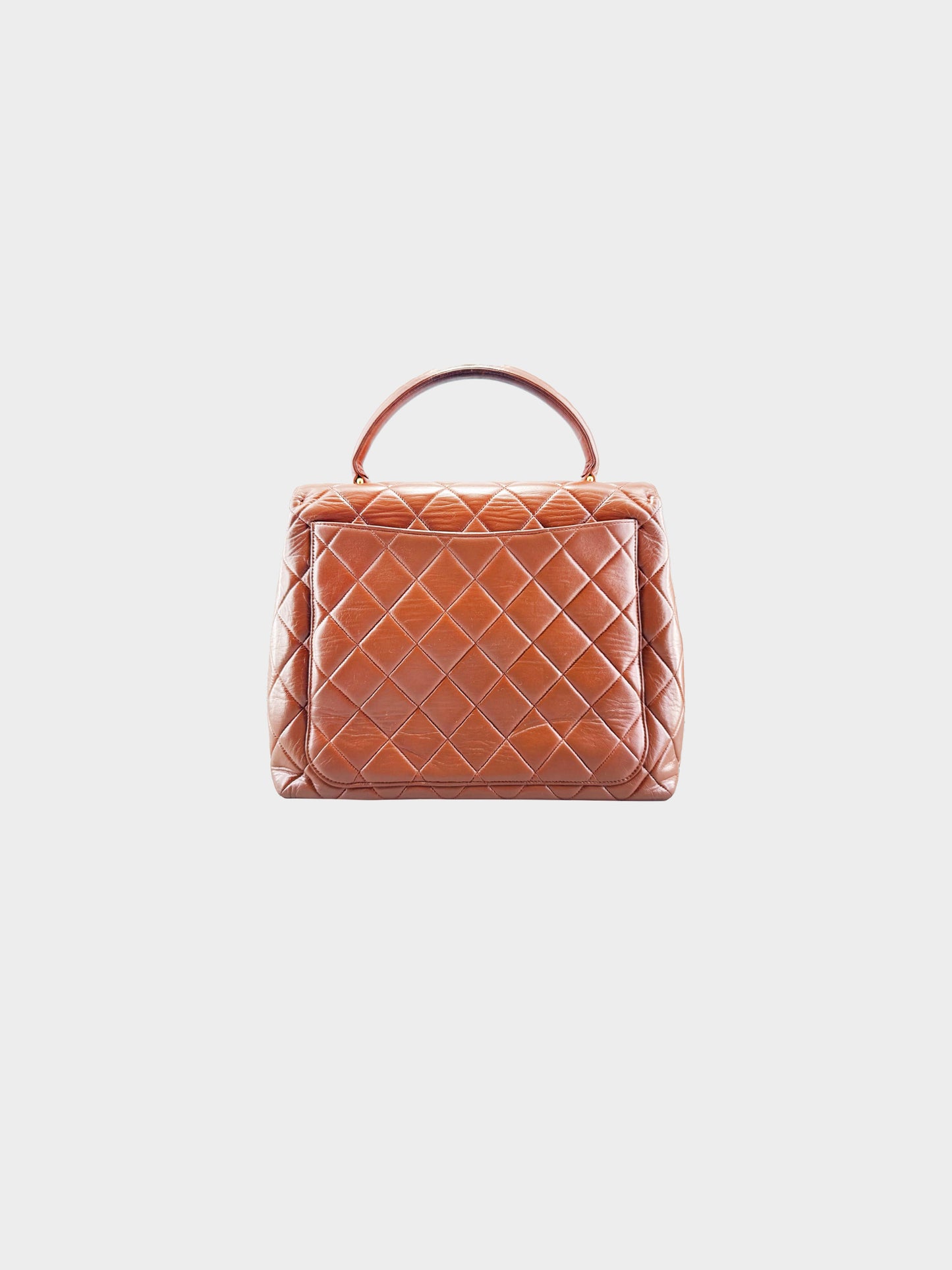 Chanel 1990s Brown Lambskin Kelly Flap Bag