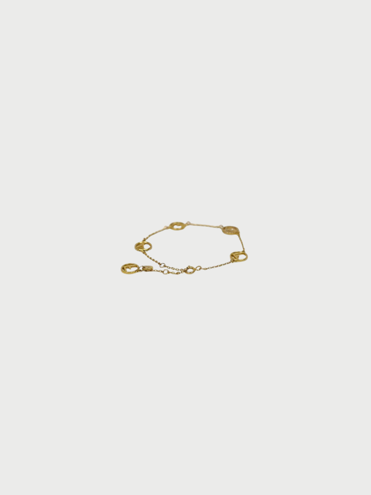 Fendi 2000s Gold Rhinestone F Is Fendi Bracelet
