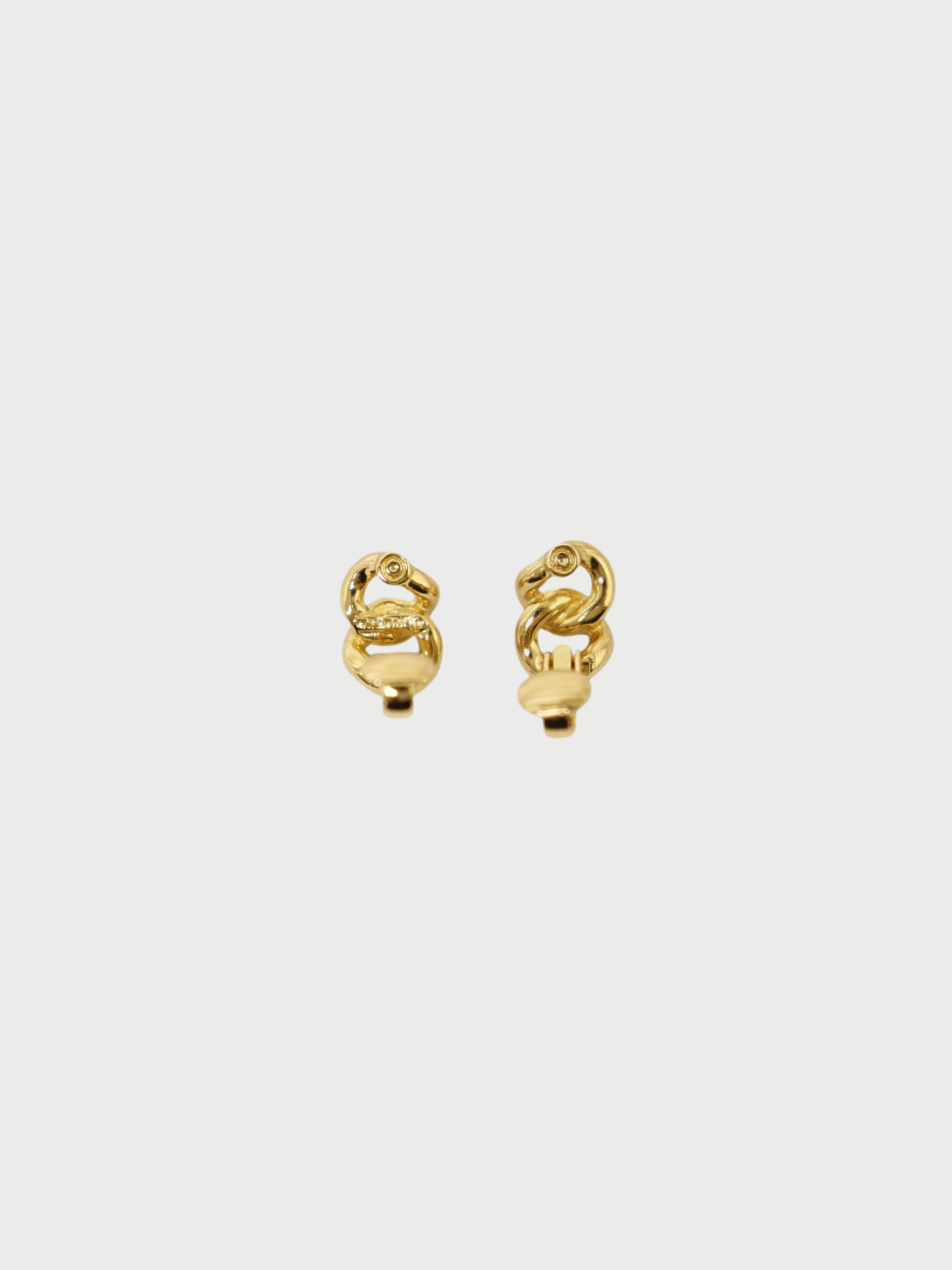 Christian Dior 2000s Gold Black Rhinestone Earrings