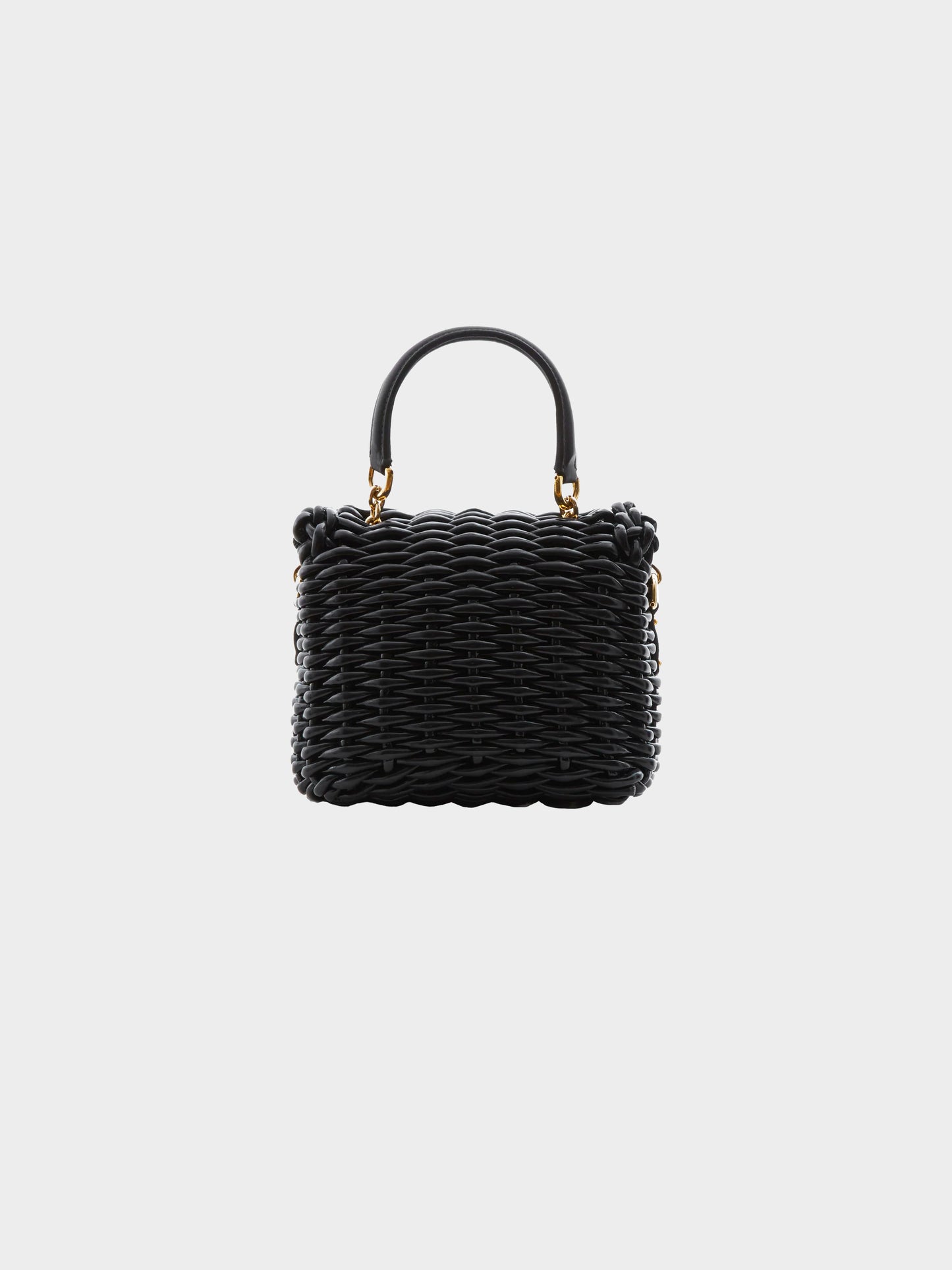 Dolce and Gabbana SS 2012 Black Wicker Handbag