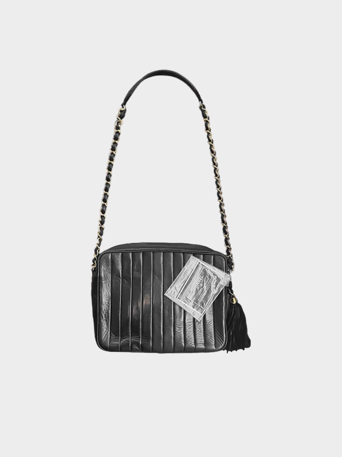 Chanel 1996 Black Vertical Quilted Lambskin Camera Bag