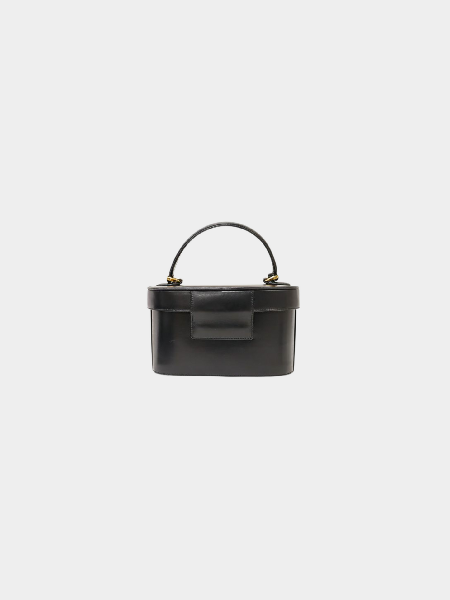 Gucci 1990s Black Leather Lady Lock Vanity Bag