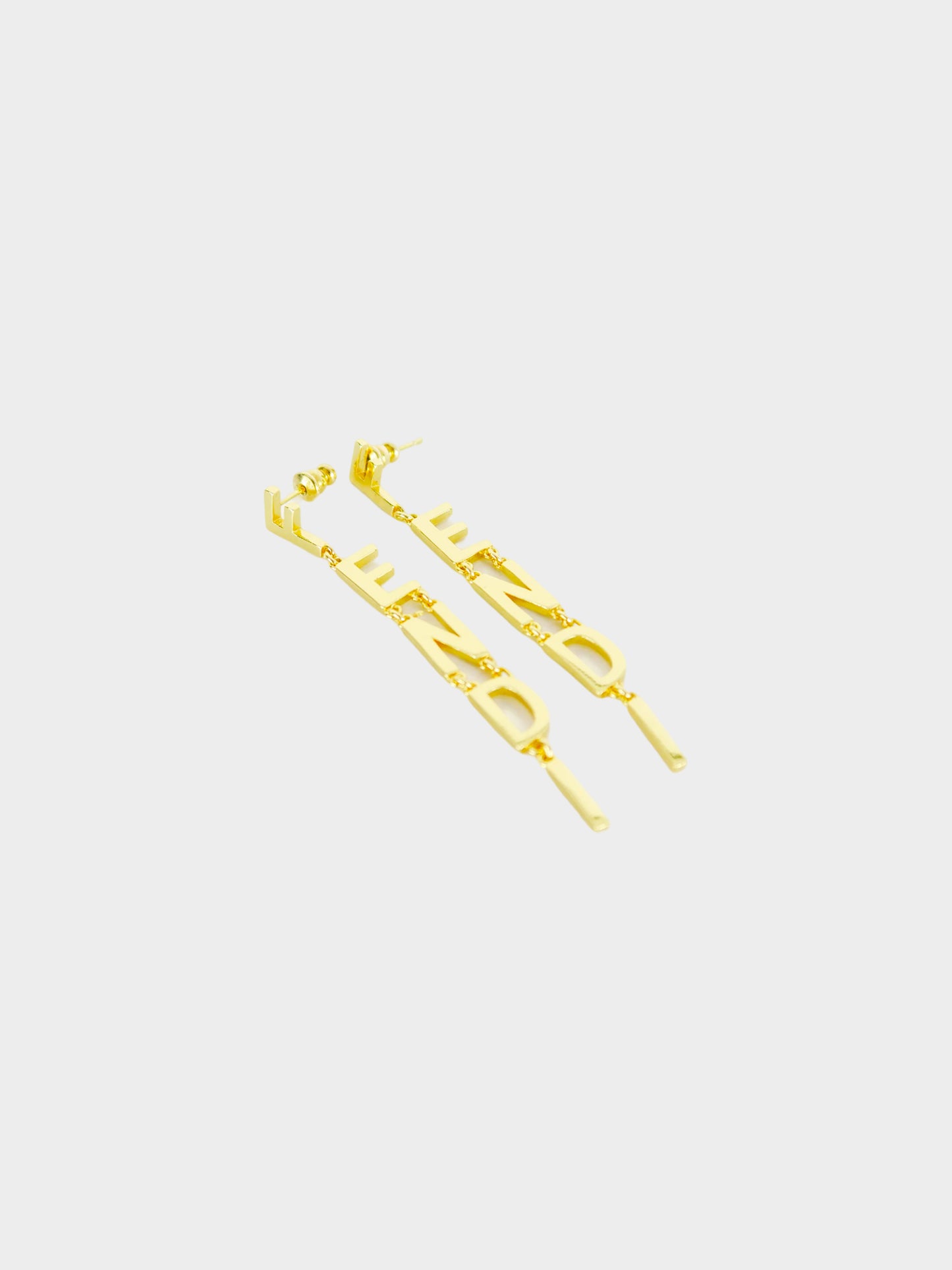 Fendi 2020s Gold Fendigraphy Earrings