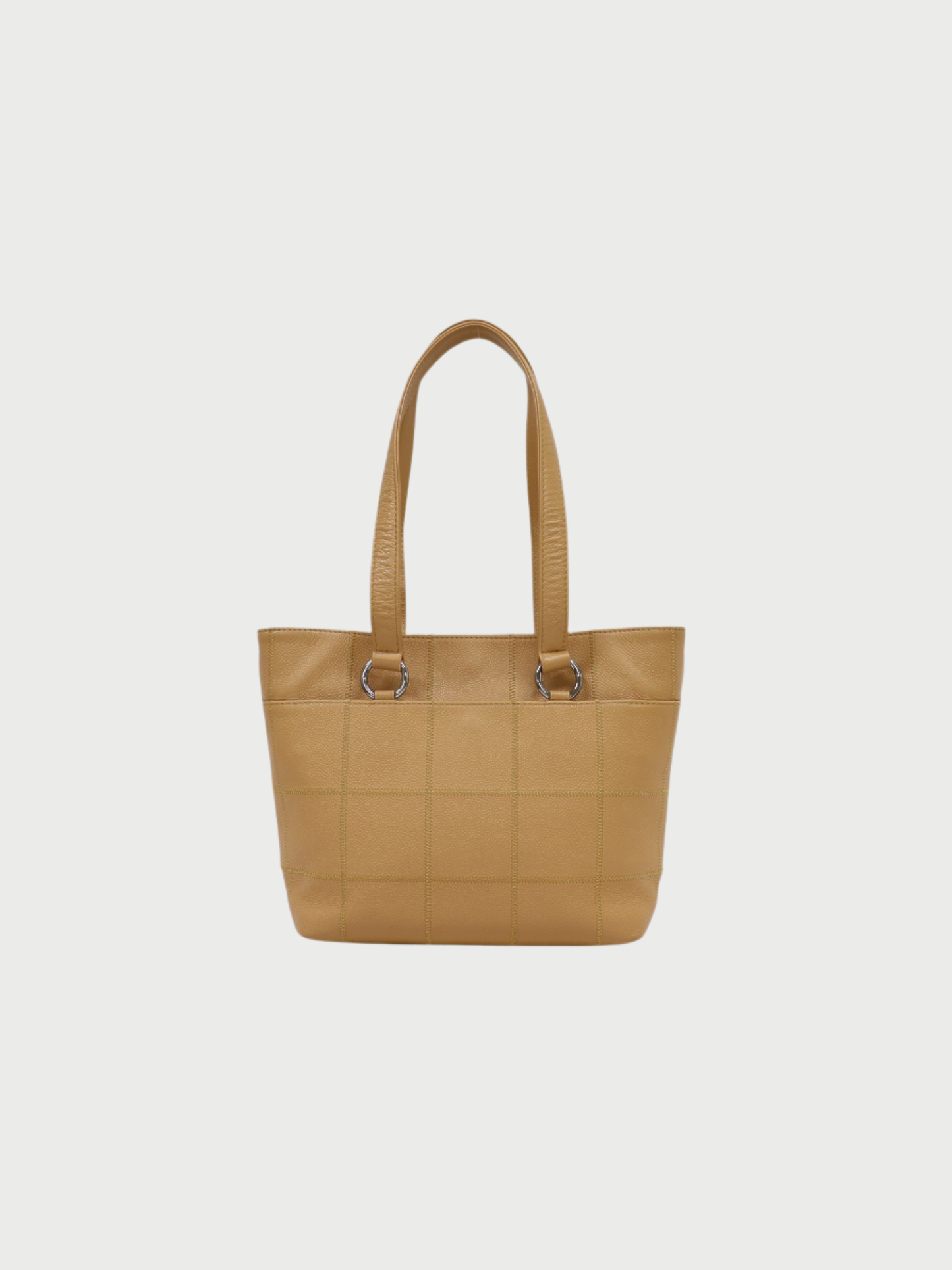 Chanel 2000s Beige Caviar Leather Choco Bar Tote Bag