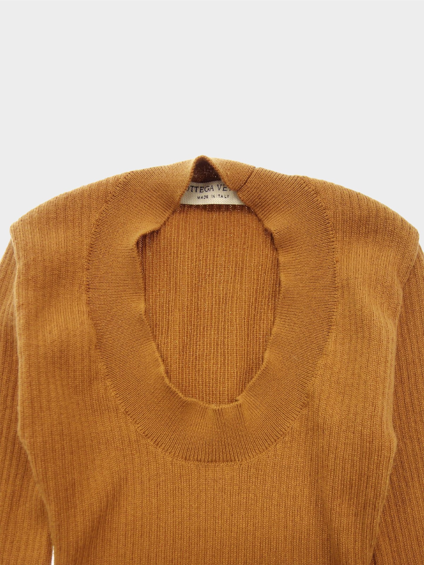 Bottega Veneta 2020s Brown Long Sleeve Knitted Bodysuit