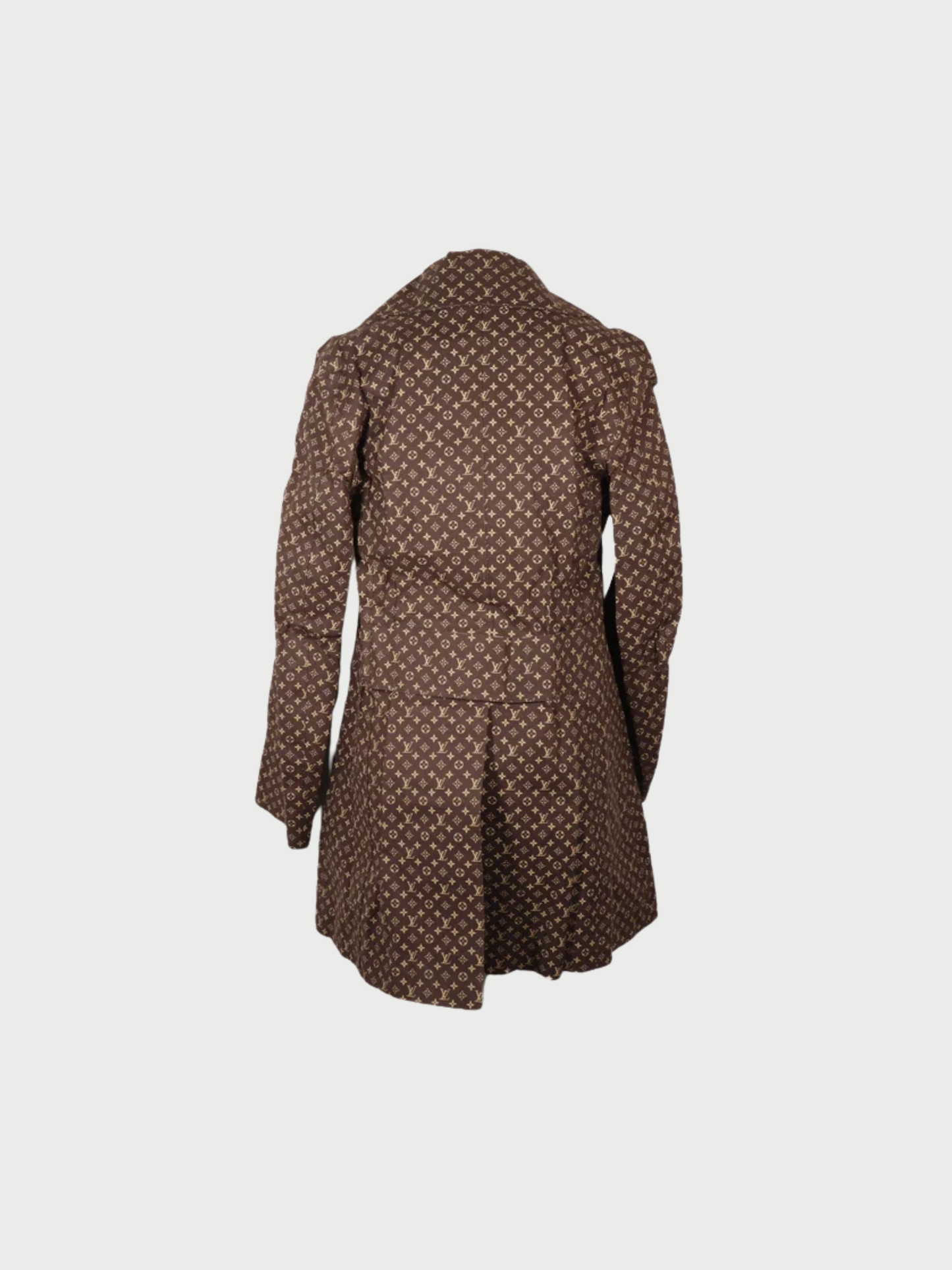 Louis Vuitton 1990s Brown Monogram Cotton Trench Coat
