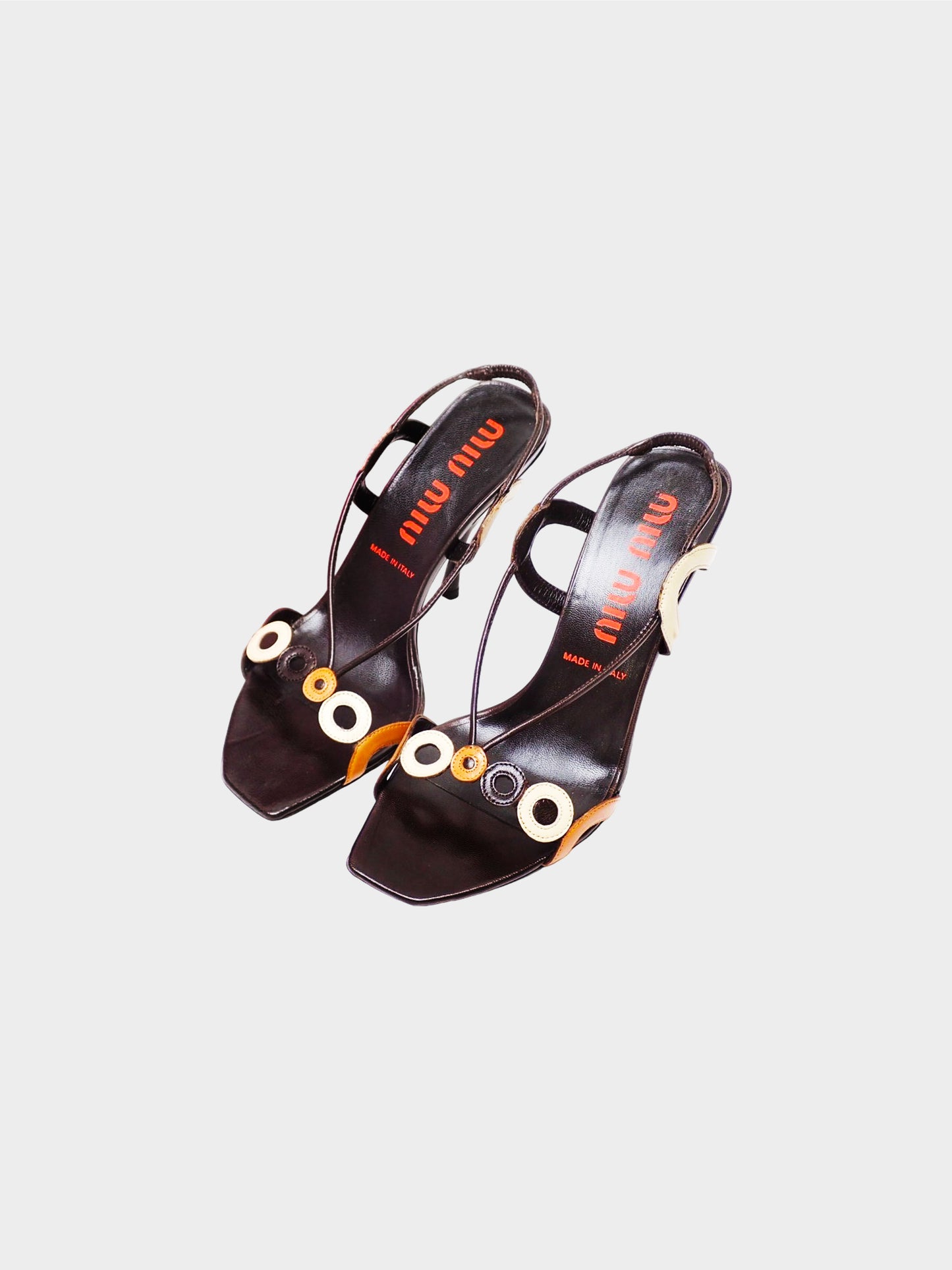 Miu Miu 1990s Circle Motif Slingback Heels