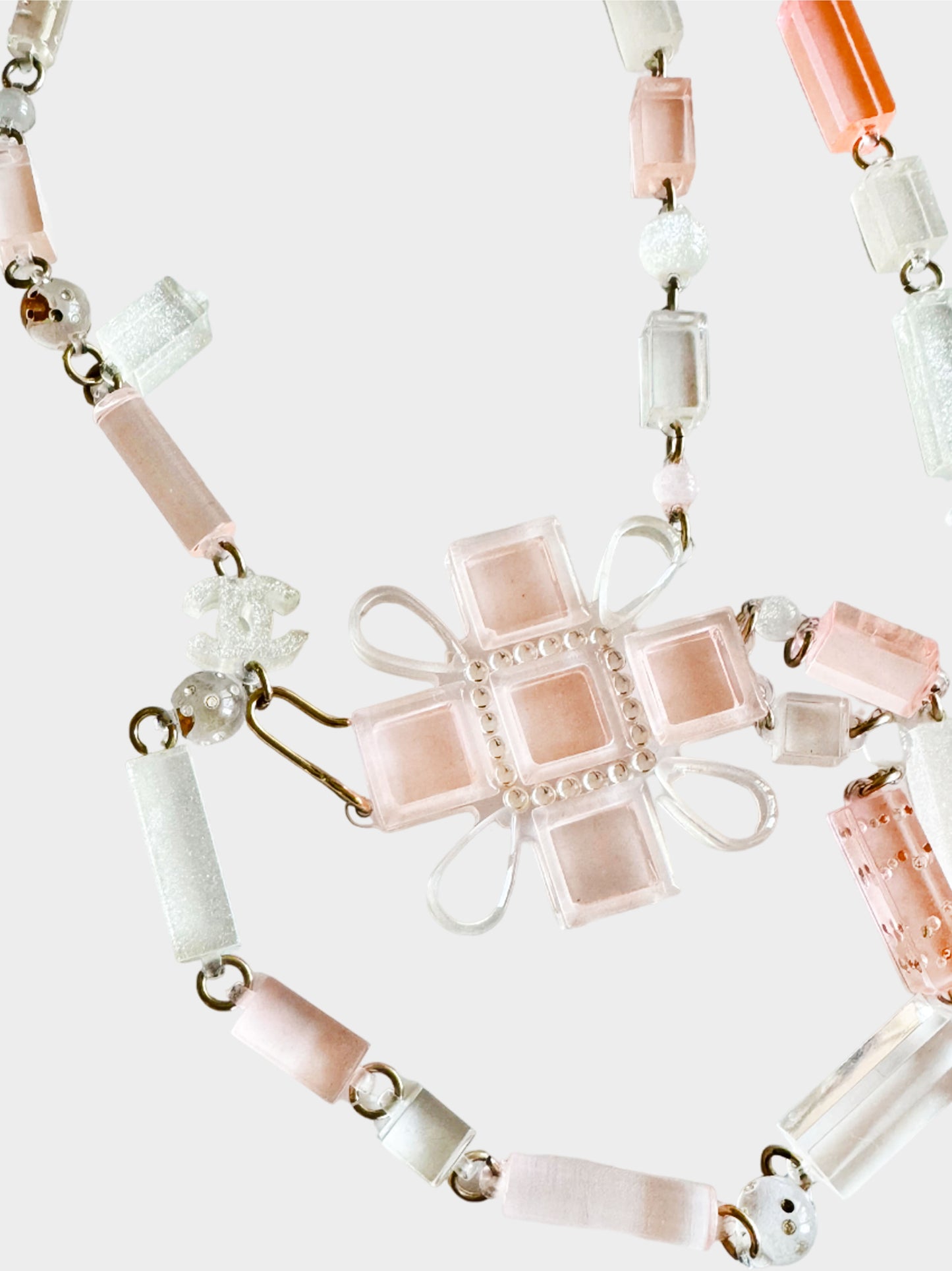 Chanel 2000s Pink Resin Necklace