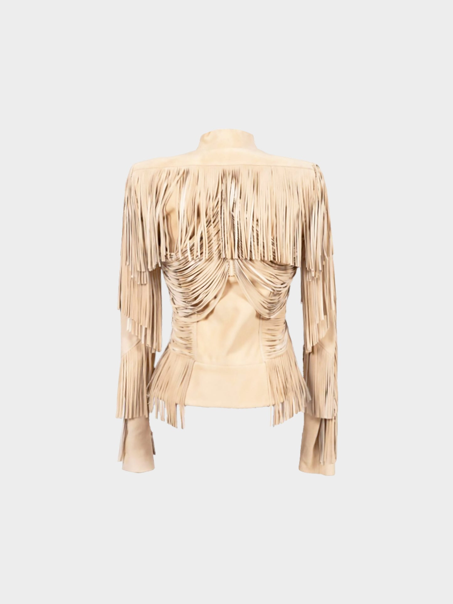 Gucci 2010s Beige Suede Fringed Jacket