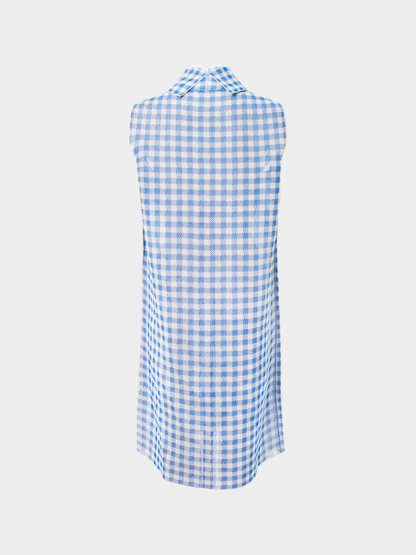 Celine by Phoebe Philo 2015 Rare Blue and White Plaid Sleeveless Dress
