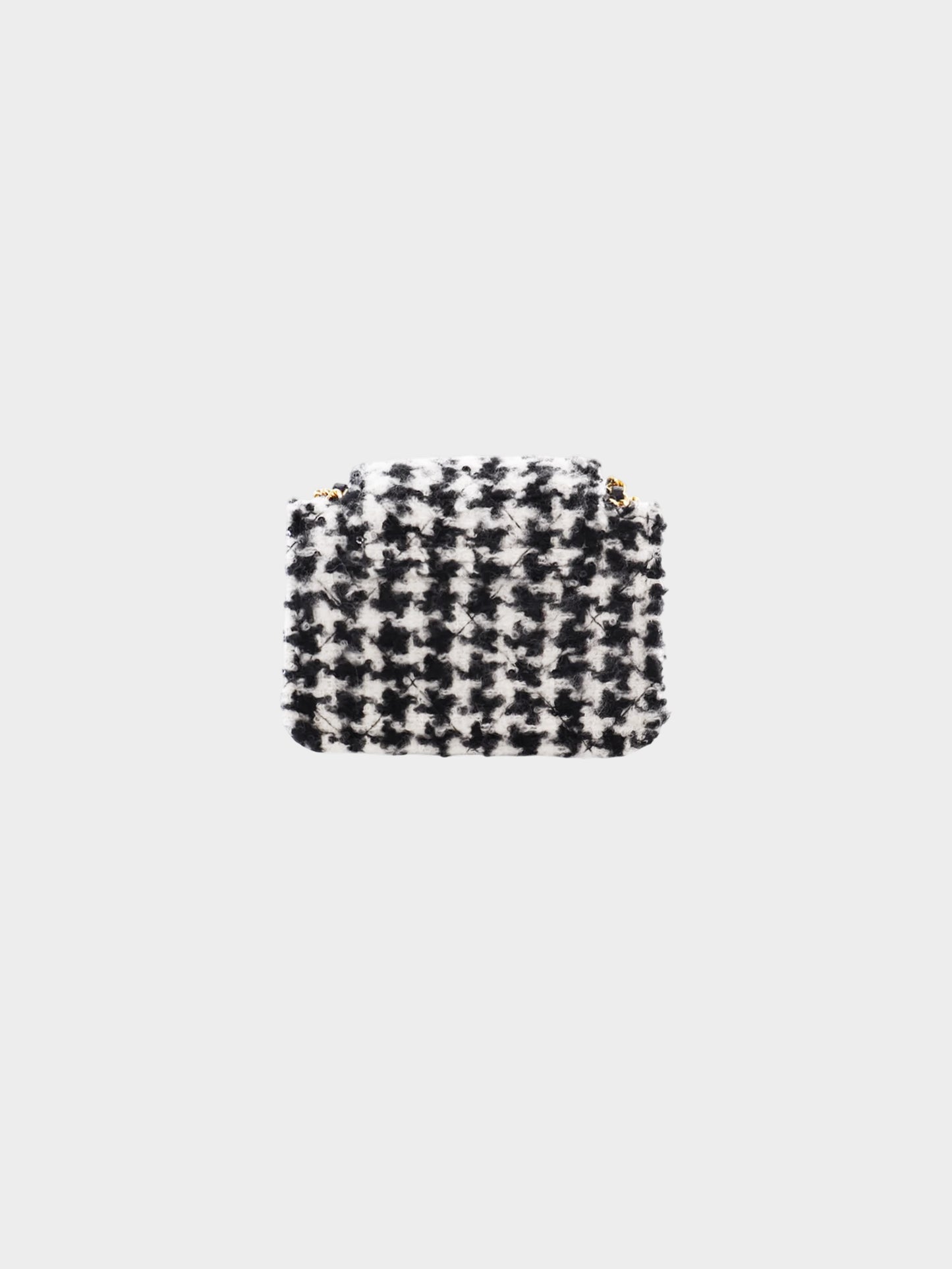 Chanel 2020s Black and White Tweed Mini CC Accordion Flap Bag