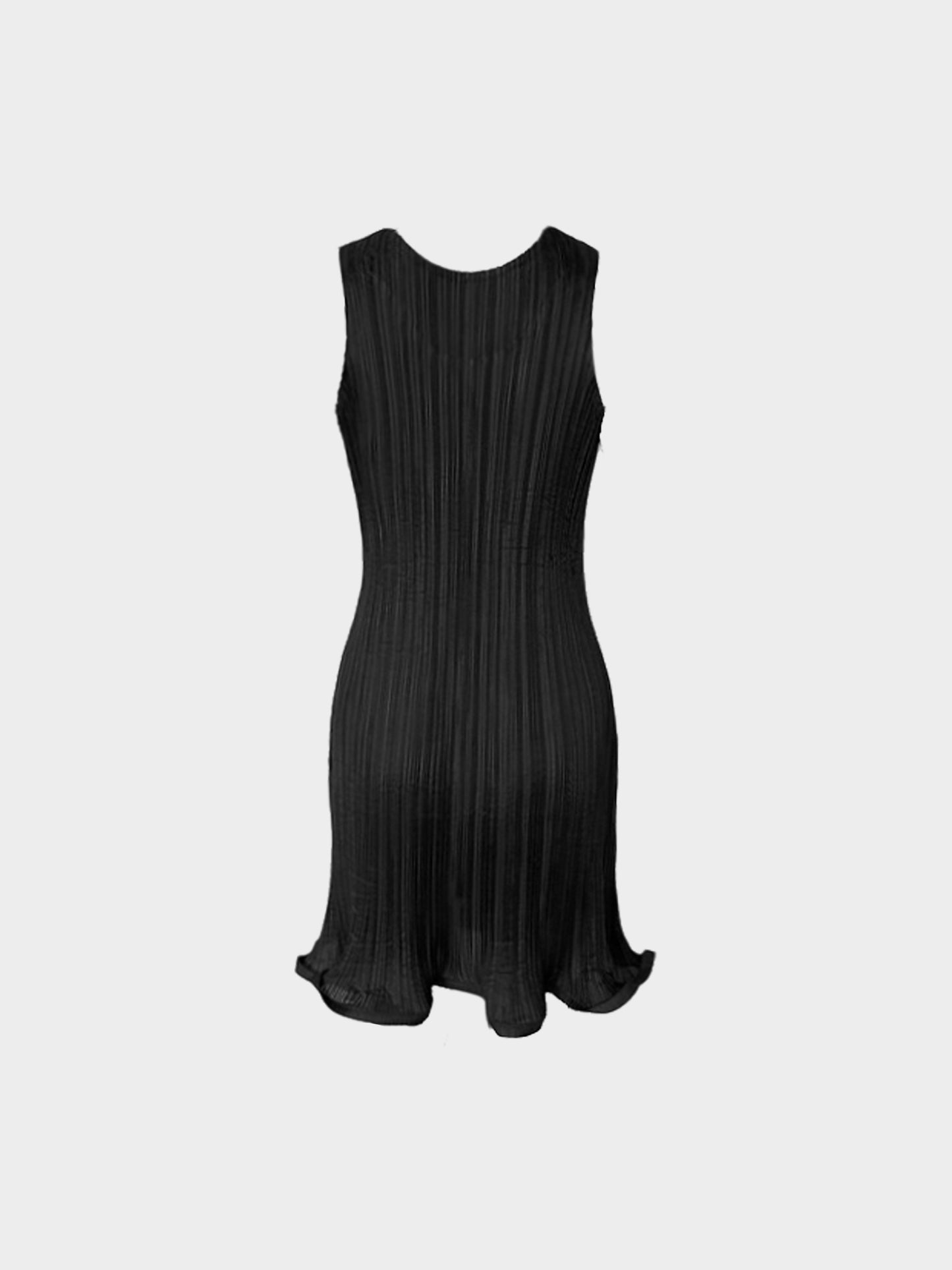 Issey Miyake 2010s Black Pleated Ruffled Dress