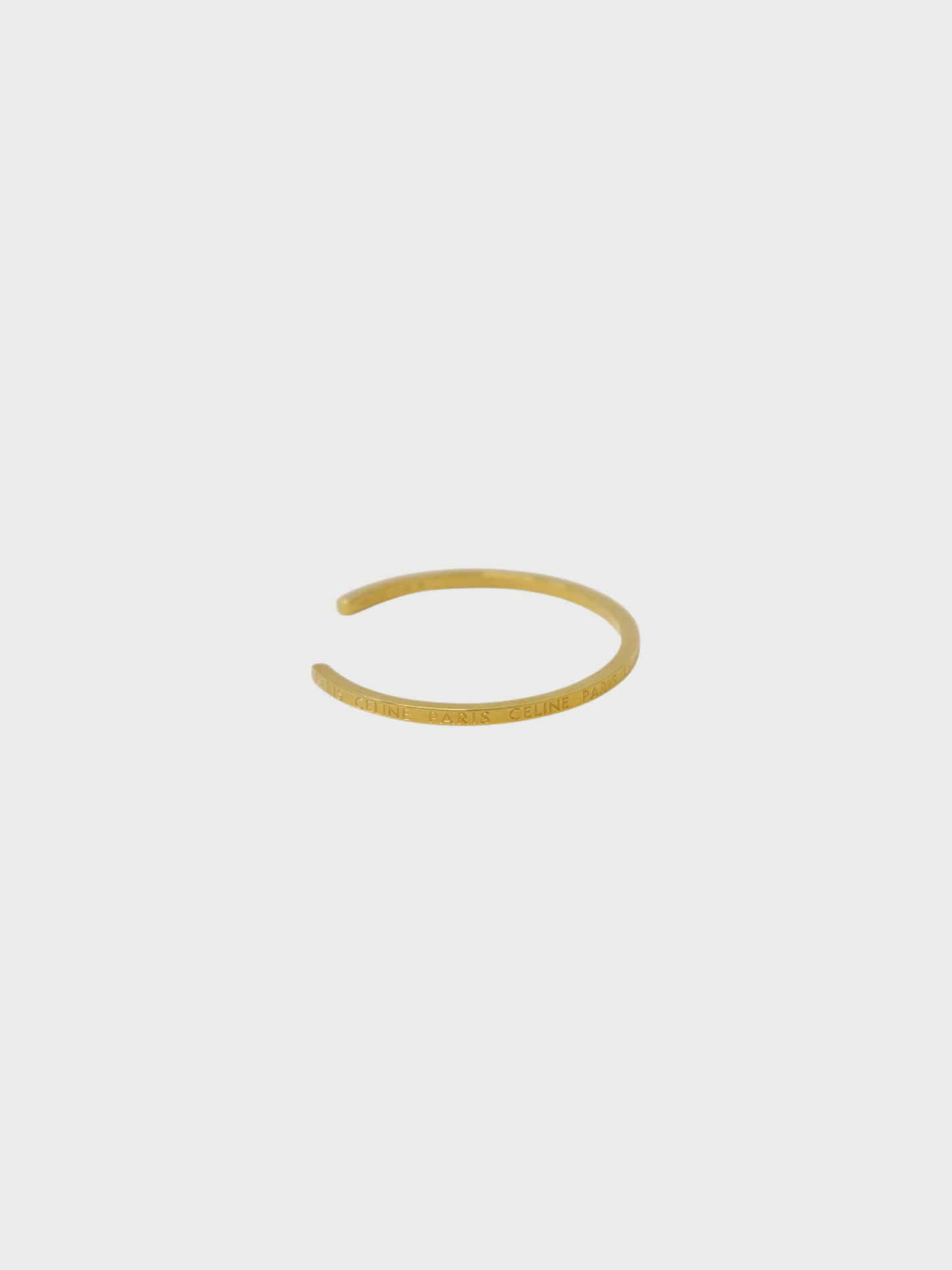 Celine 2019 Gold Plated Metal Thin Cuff Bangle