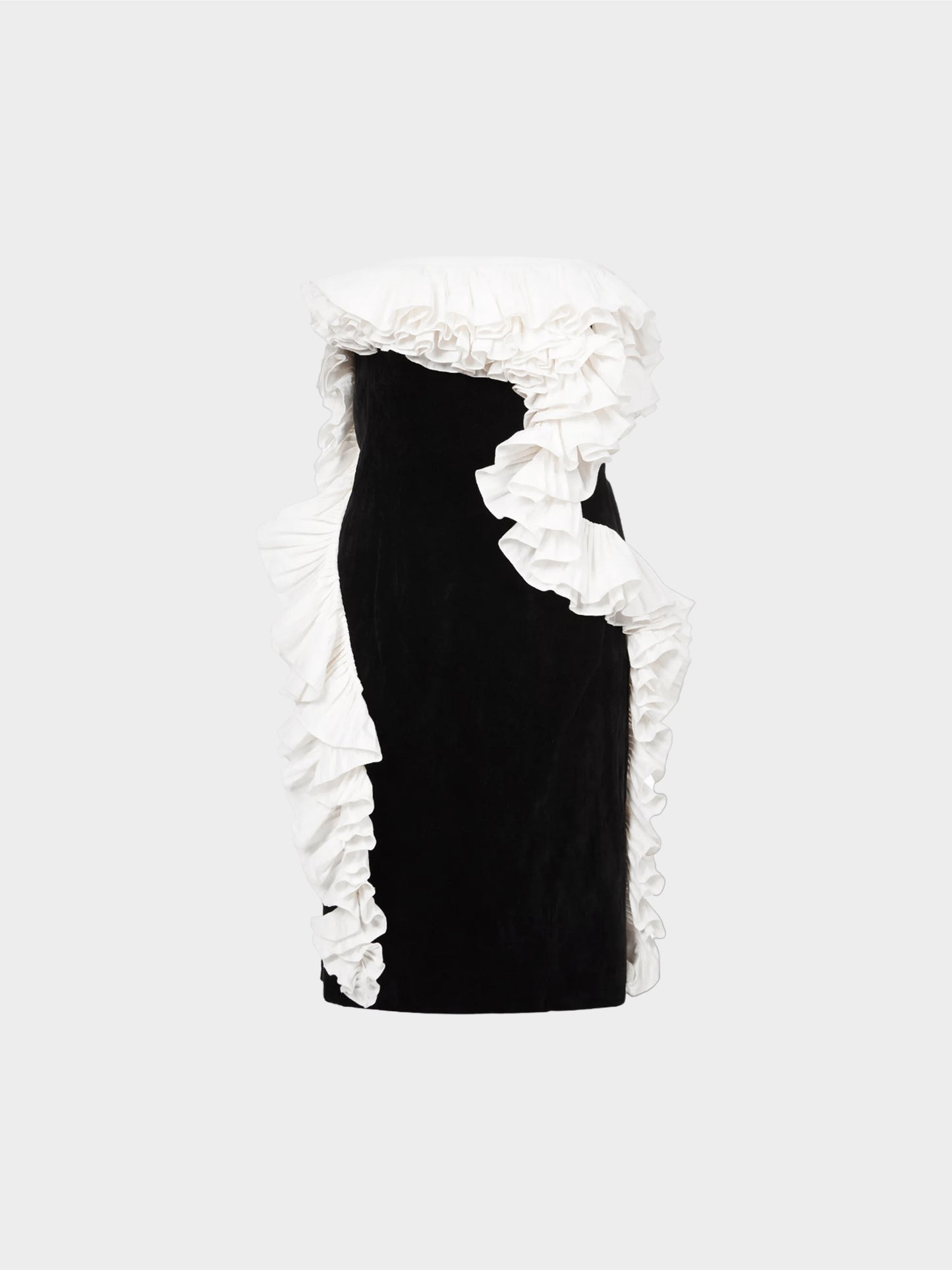 Lanvin FW 2012 Frilled-panel Velvet Mini Dress